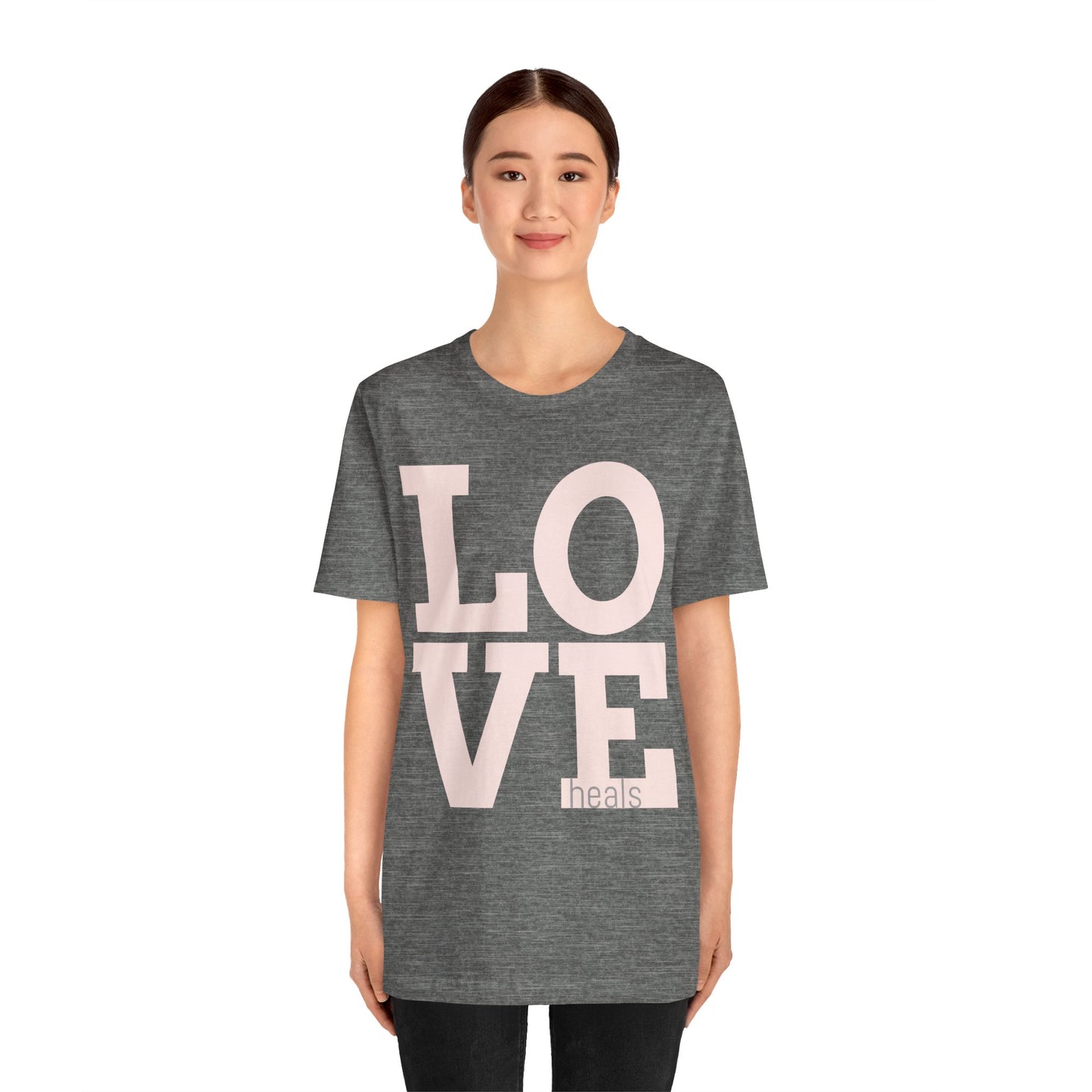 Love Heals Graphic Tee — Inspirational Pink Unisex T-Shirt - Fortunate Lemon Shop