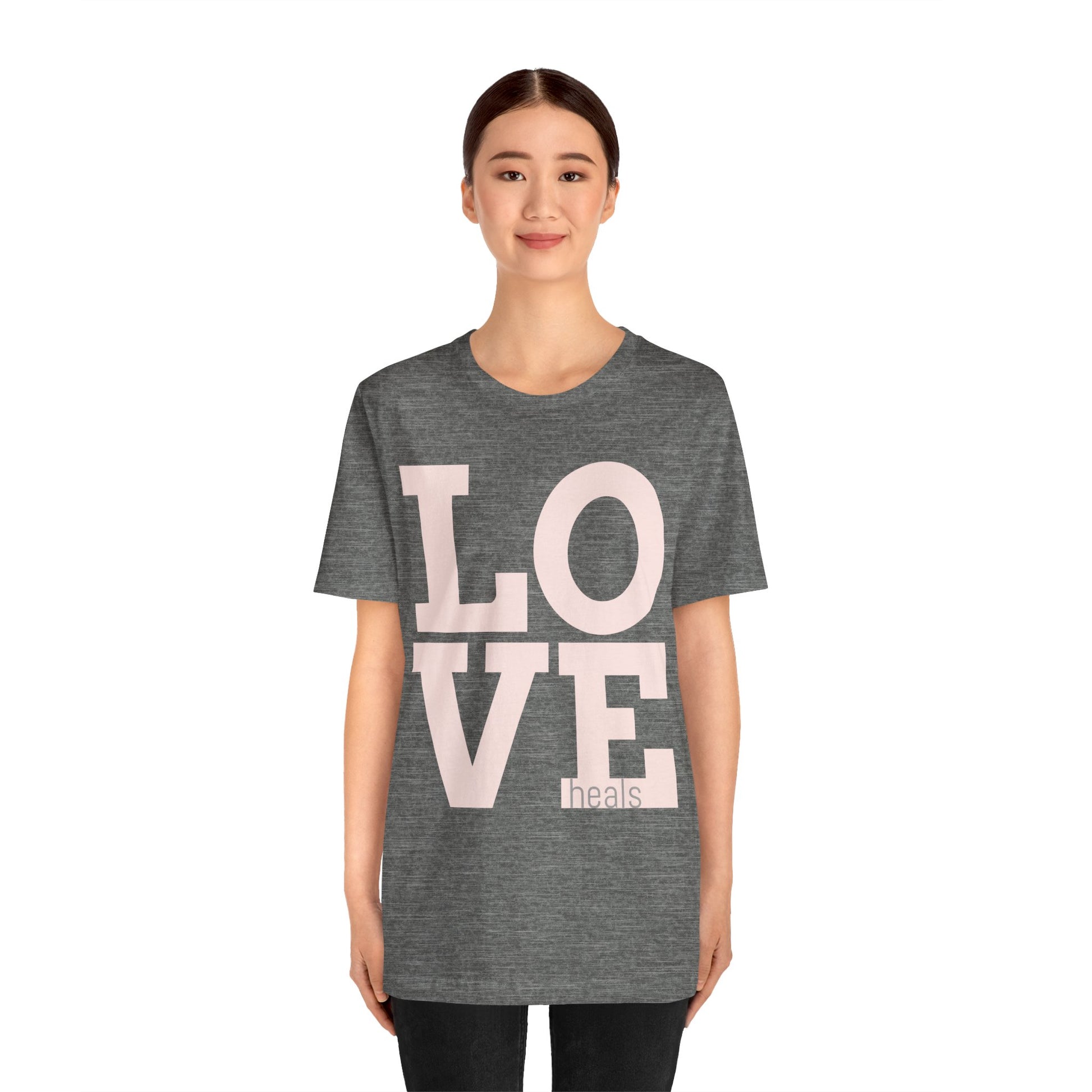Love Heals Graphic Tee — Inspirational Pink Unisex T-Shirt - Fortunate Lemon Shop