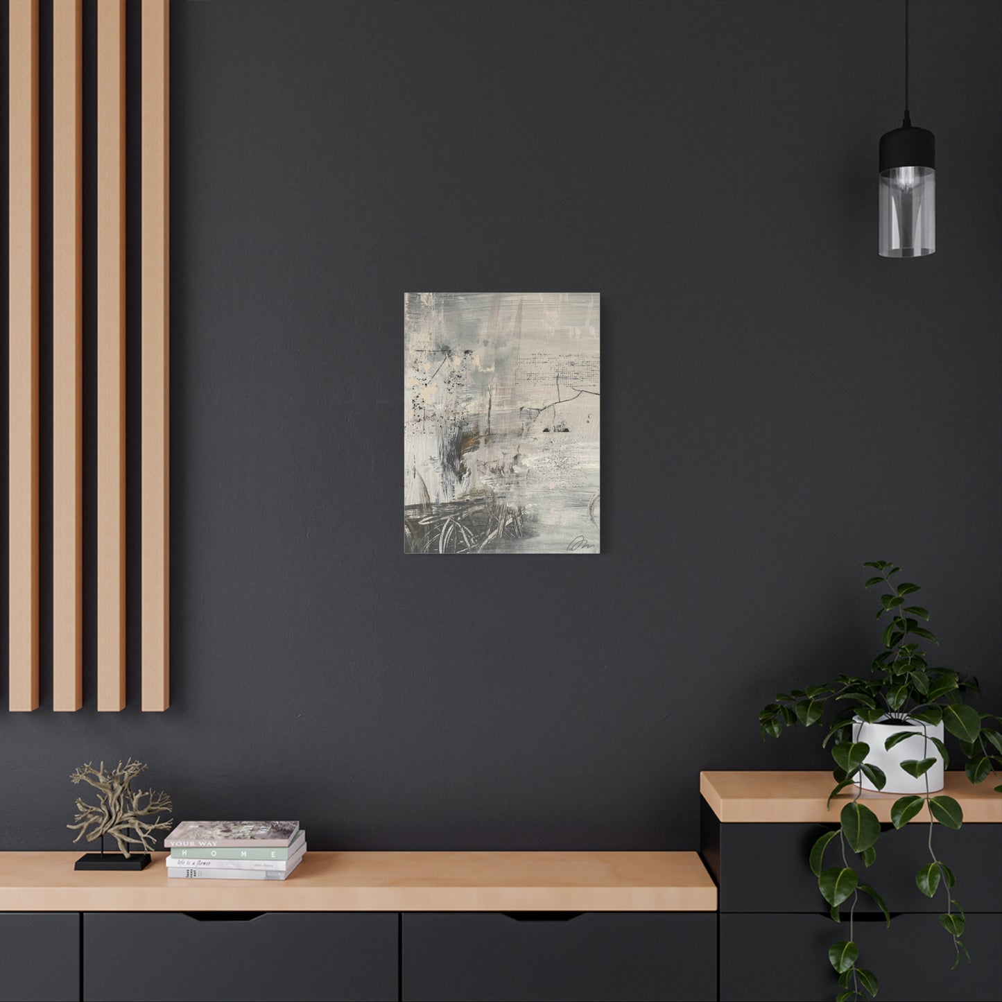 Abstract Neutral Tones Canvas Wall Art – Textured Coastal Gray Matte Canvas - Fortunate Lemon Shop