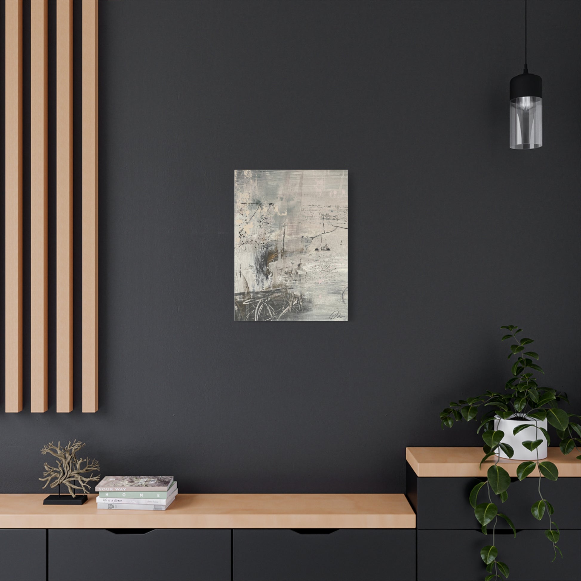 Abstract Neutral Tones Canvas Wall Art – Textured Coastal Gray Matte Canvas - Fortunate Lemon Shop