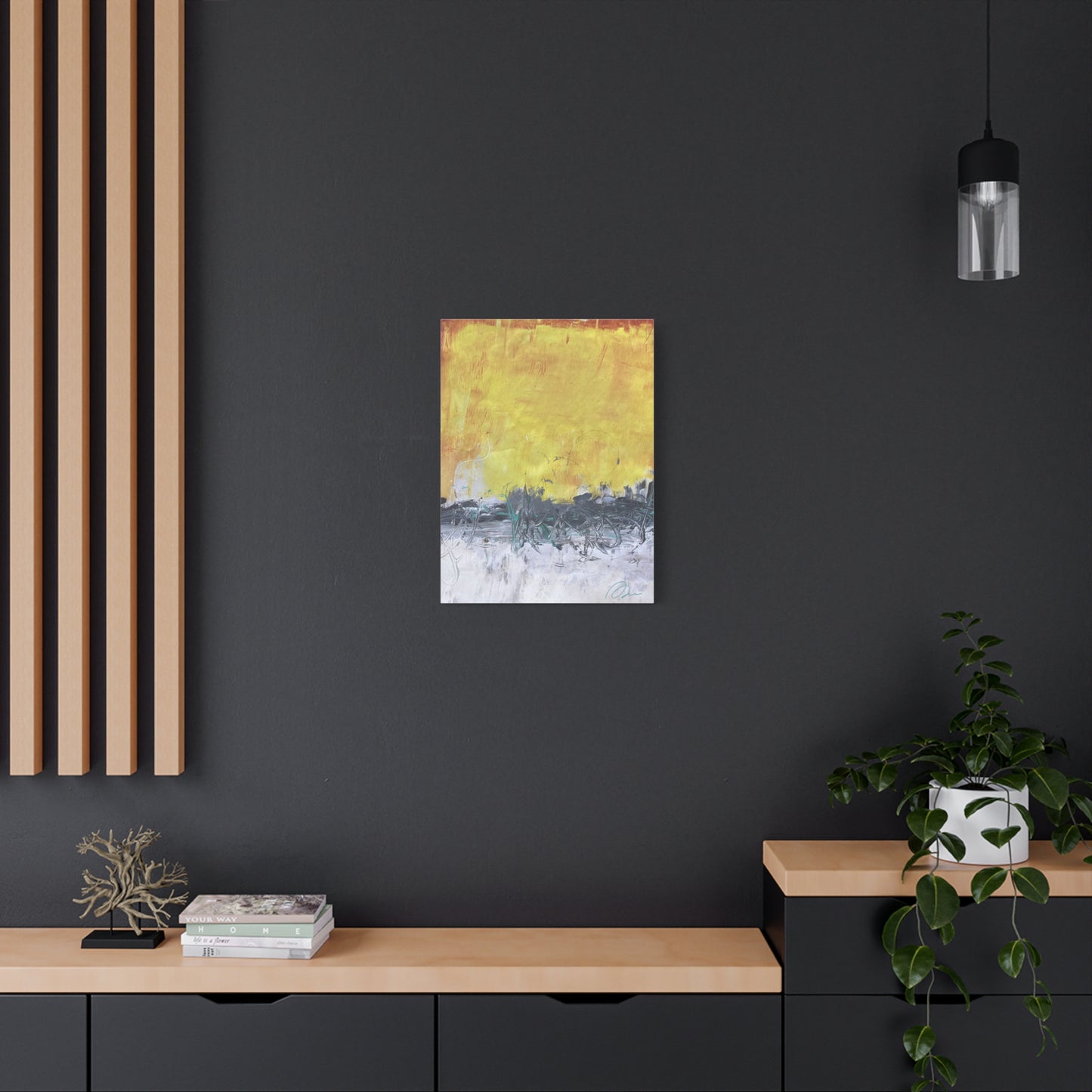 Abstract Yellow Horizon Canvas Print — Modern Stretched Wall Art - Fortunate Lemon Shop