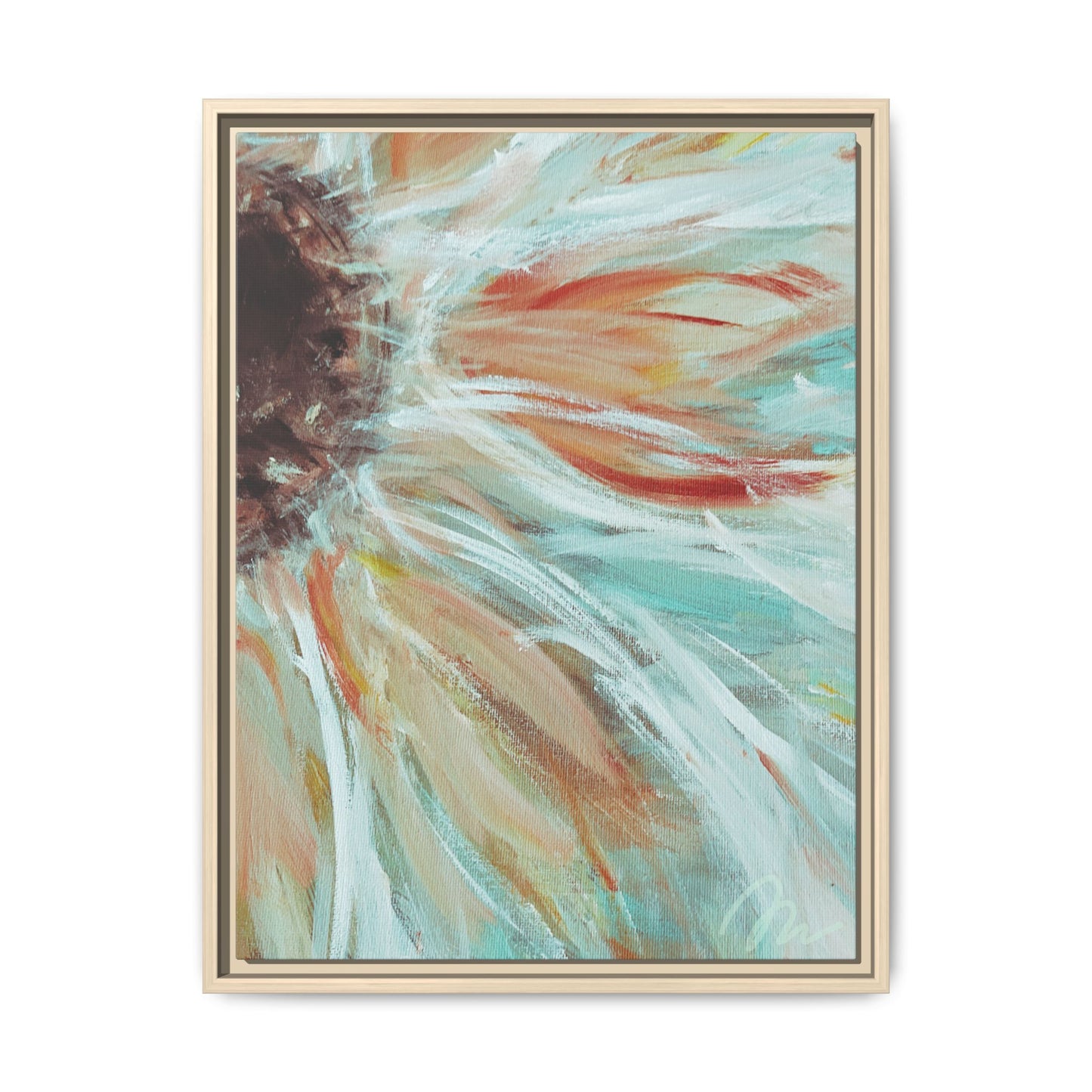 Abstract Floral Burst Framed Canvas - Fortunate Lemon Shop