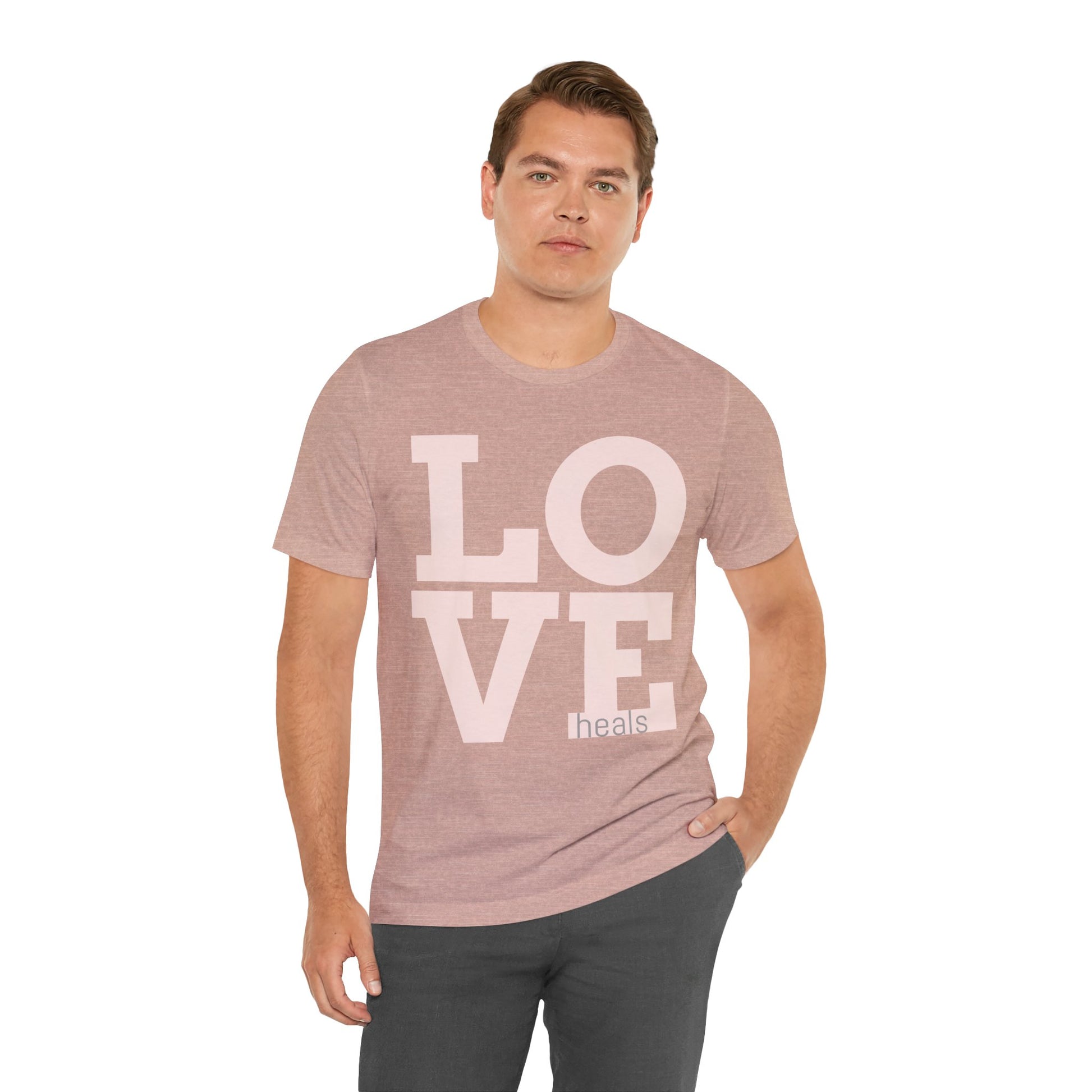 Love Heals Graphic Tee — Inspirational Pink Unisex T-Shirt - Fortunate Lemon Shop