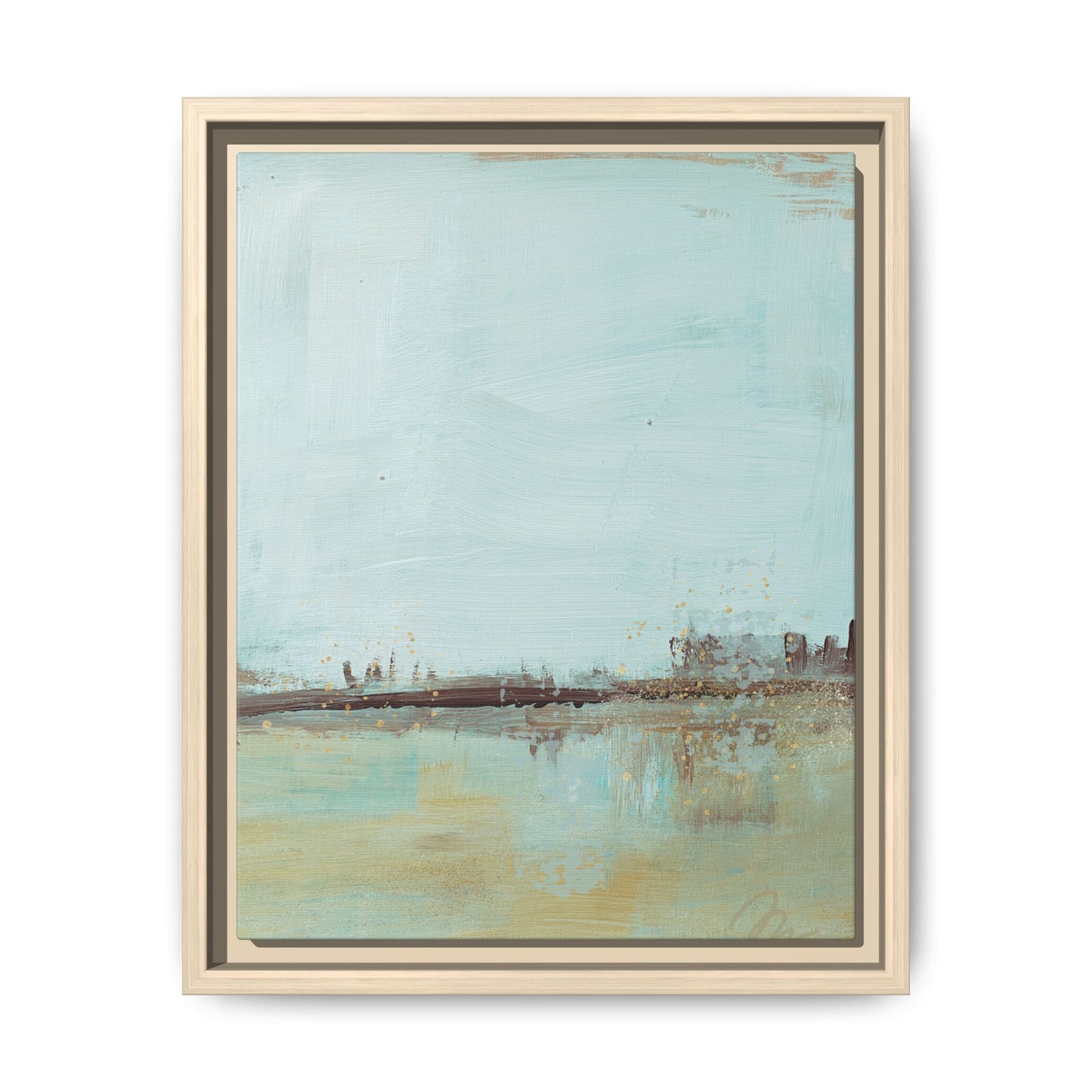 Coastal Serenity Abstract Canvas Print — Framed Matte Wall Art - Fortunate Lemon Shop