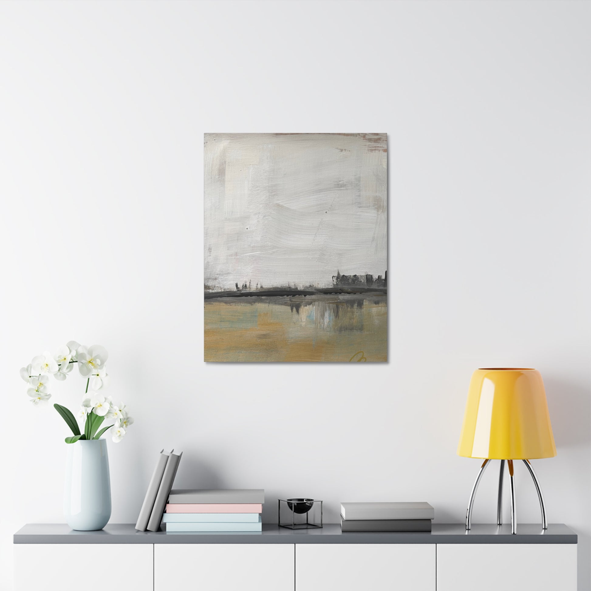 Urban Reflection - Abstract Horizon Stretched Canvas Print - Fortunate Lemon Shop