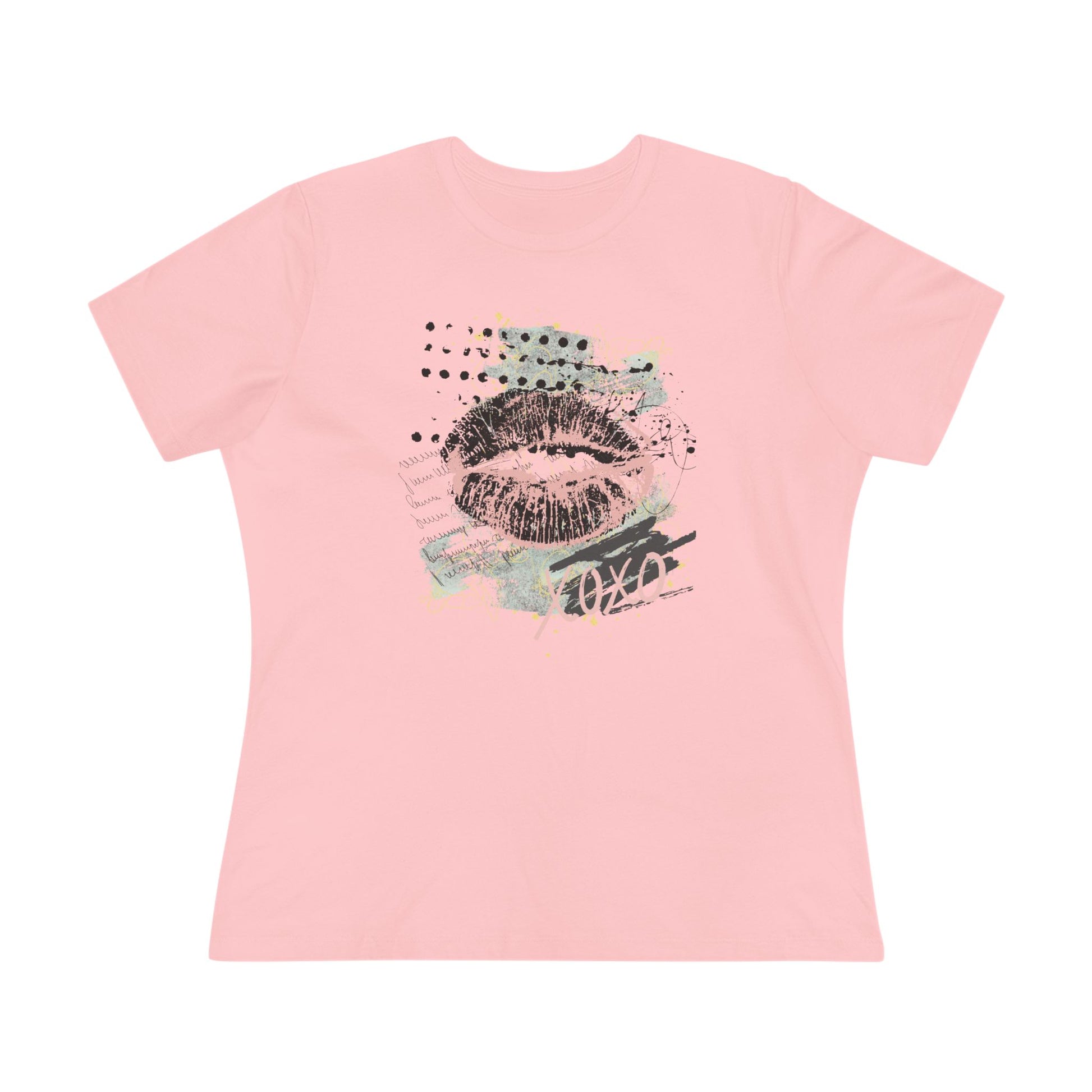 Kiss Graphic Tee — Women's Lip Print 'XOXO' Cotton Shirt - Fortunate Lemon Shop