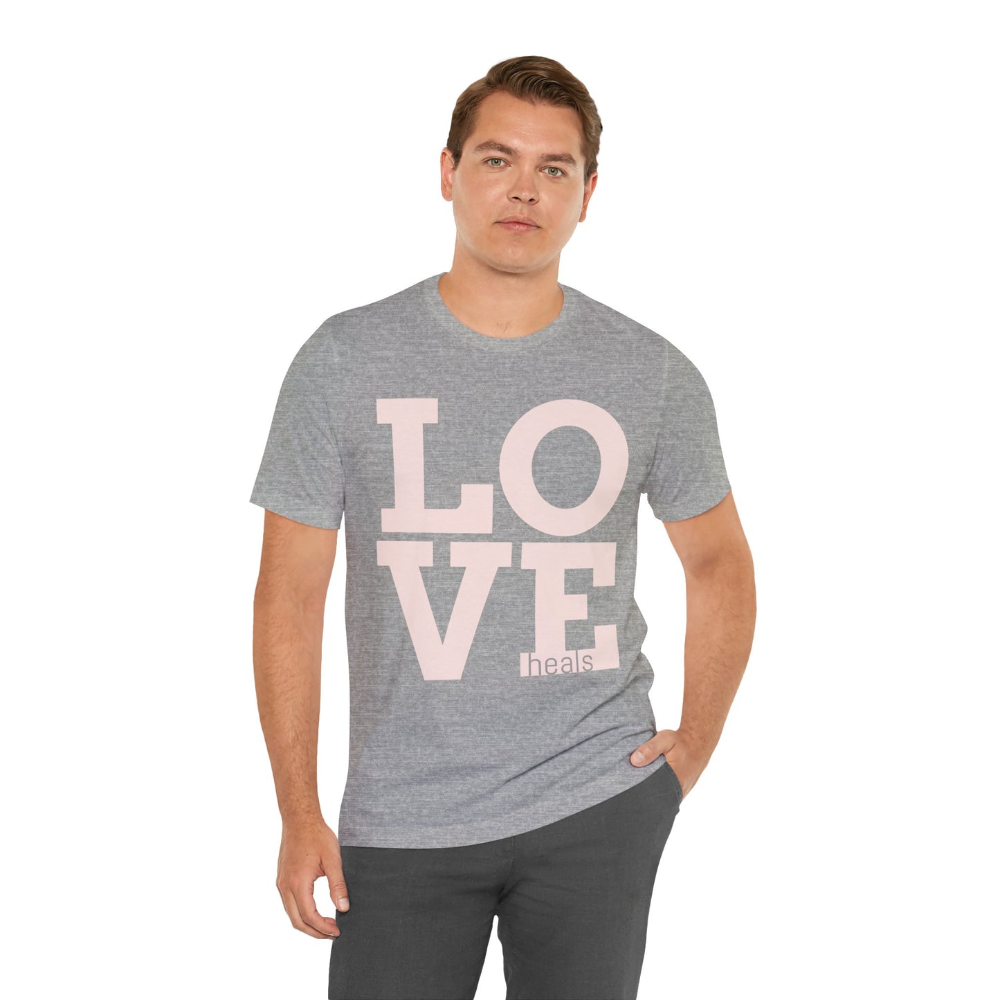 Love Heals Graphic Tee — Inspirational Pink Unisex T-Shirt - Fortunate Lemon Shop