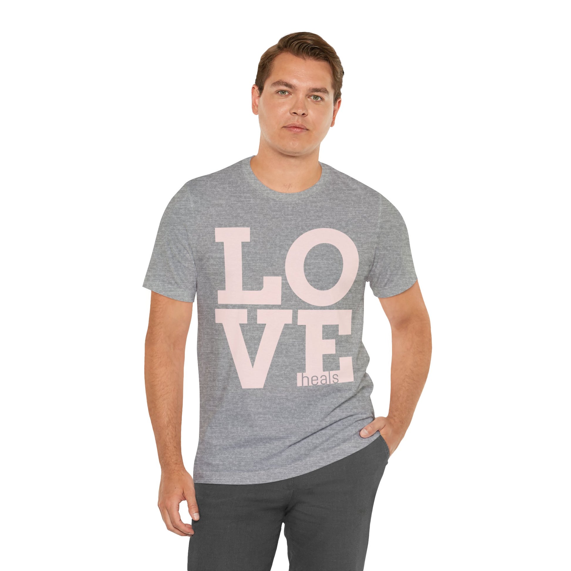 Love Heals Graphic Tee — Inspirational Pink Unisex T-Shirt - Fortunate Lemon Shop