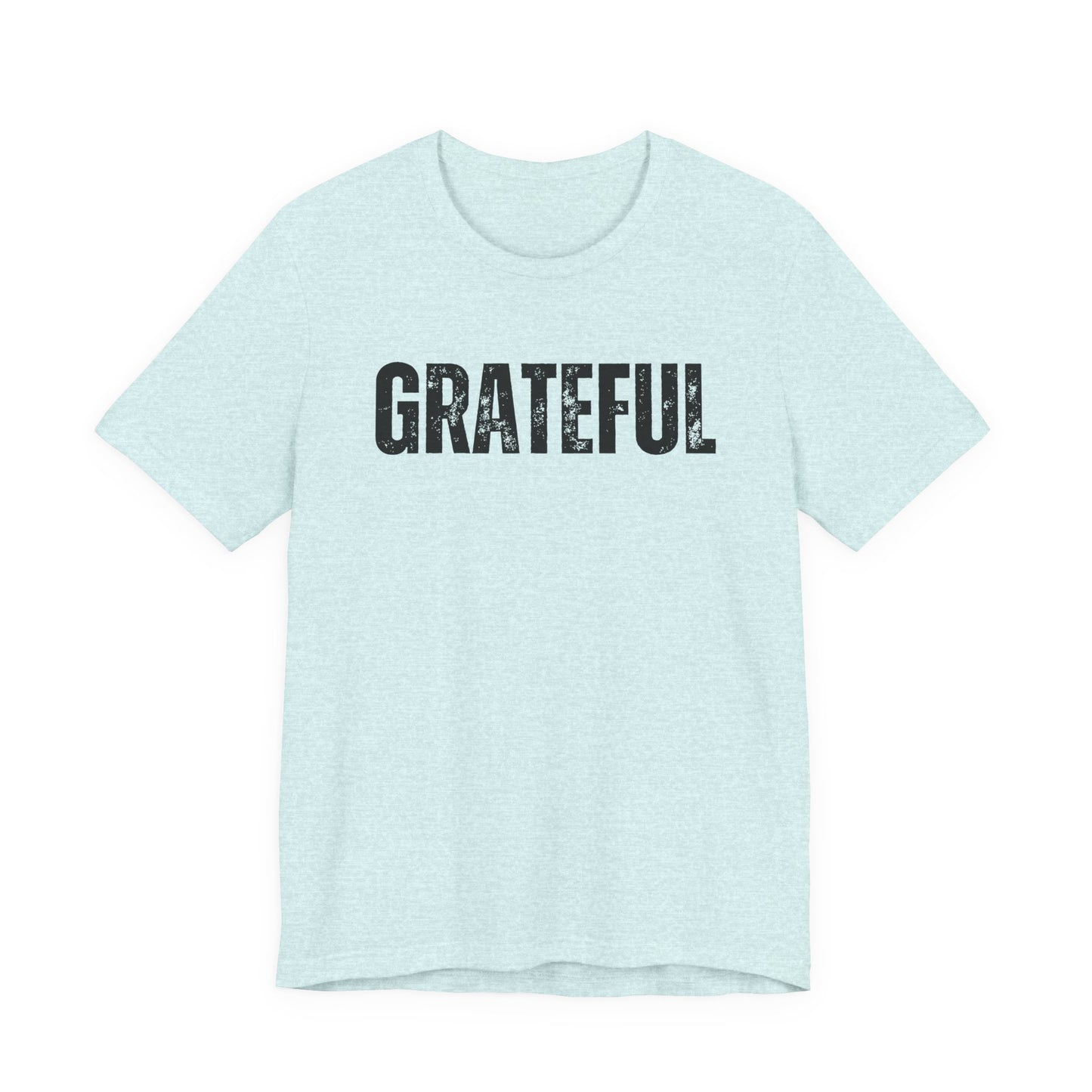 Grateful Graphic Tee – Vintage Distressed 'GRATEFUL' Short Sleeve Shirt - Fortunate Lemon Shop