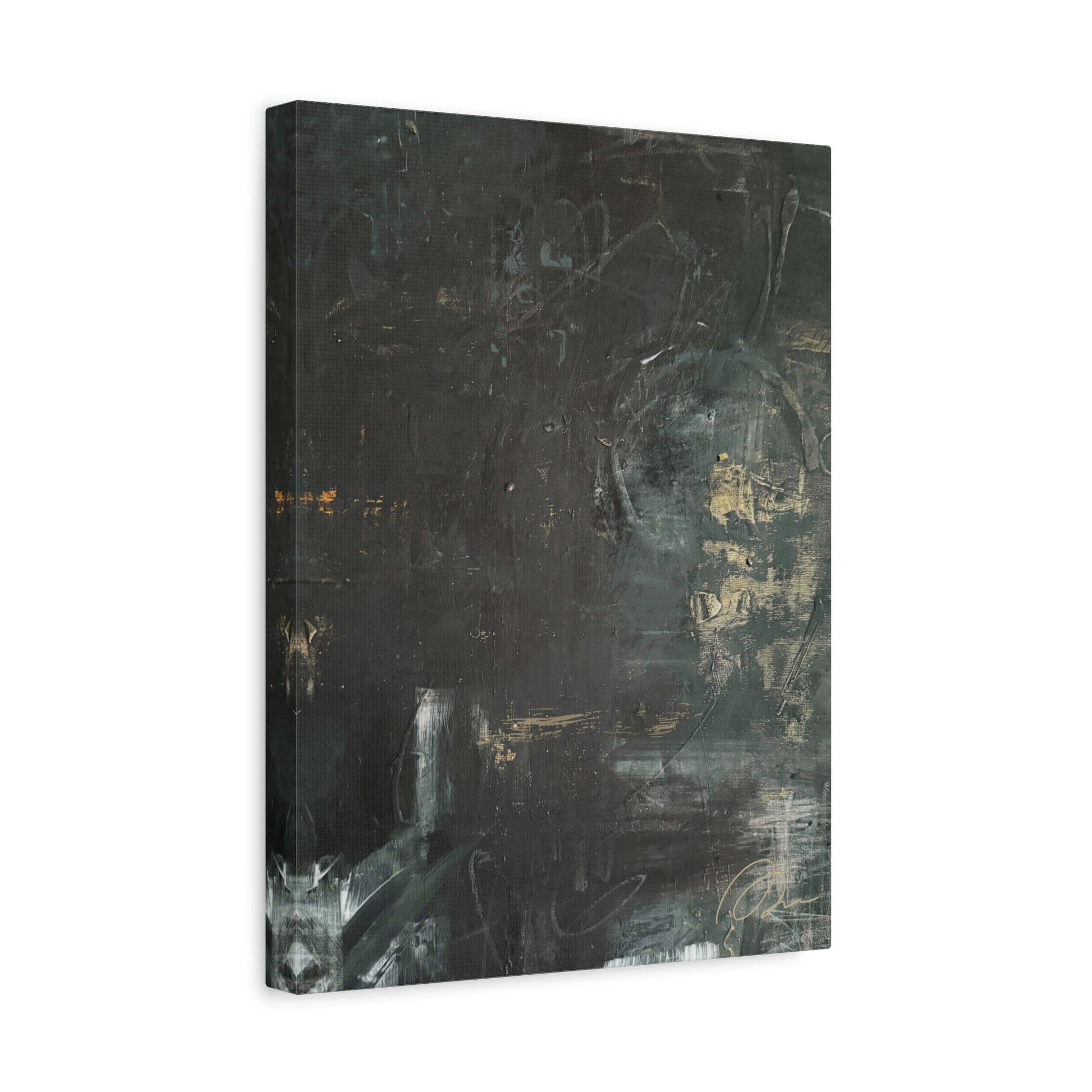 Black Moon Lilith Canvas Art — Moody Textured Wall Print, Stretched 1.25" - Fortunate Lemon Shop