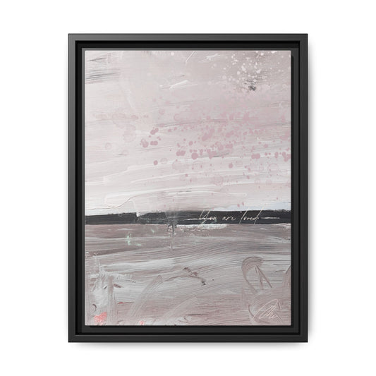 Framed Matte Canvas Art — Soft Abstract Pink "I Am Loved" Print - Fortunate Lemon Shop