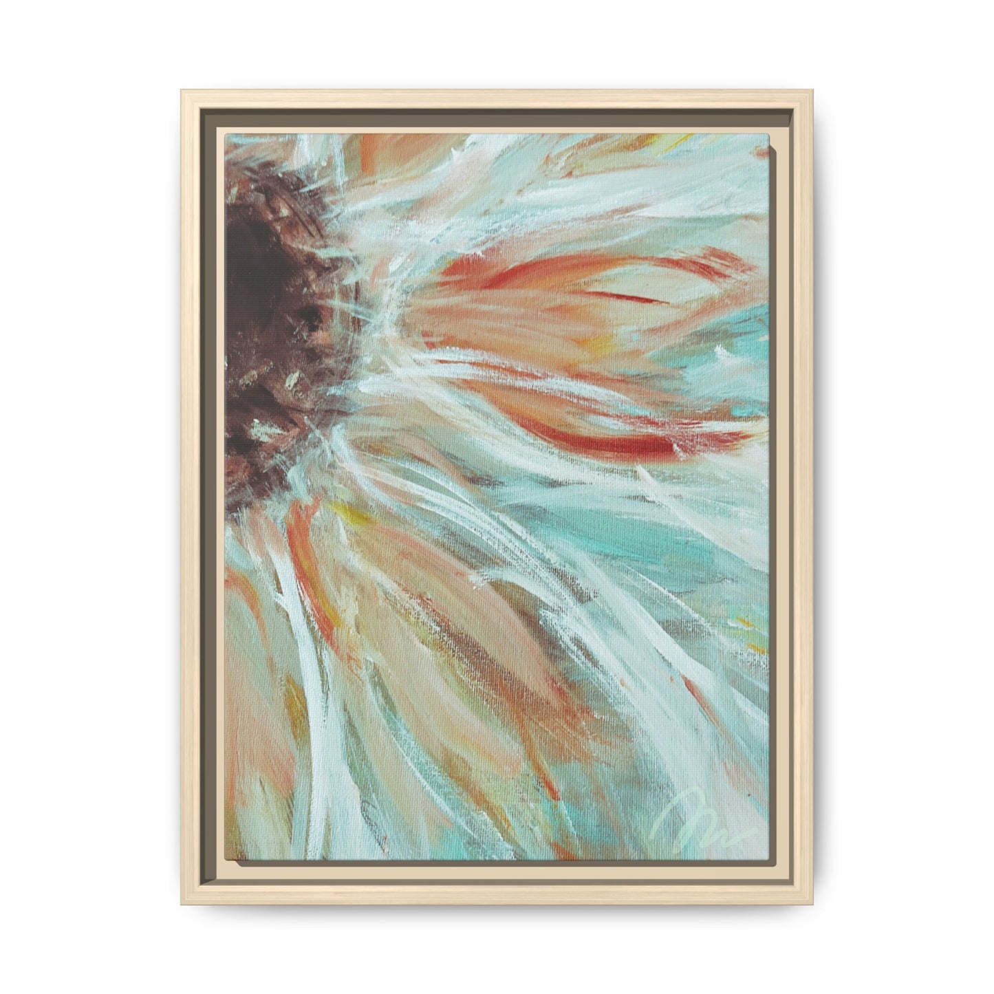 Abstract Floral Burst Framed Canvas - Fortunate Lemon Shop