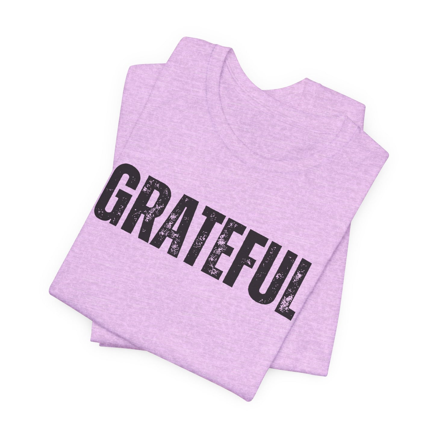 Grateful Graphic Tee – Vintage Distressed 'GRATEFUL' Short Sleeve Shirt - Fortunate Lemon Shop