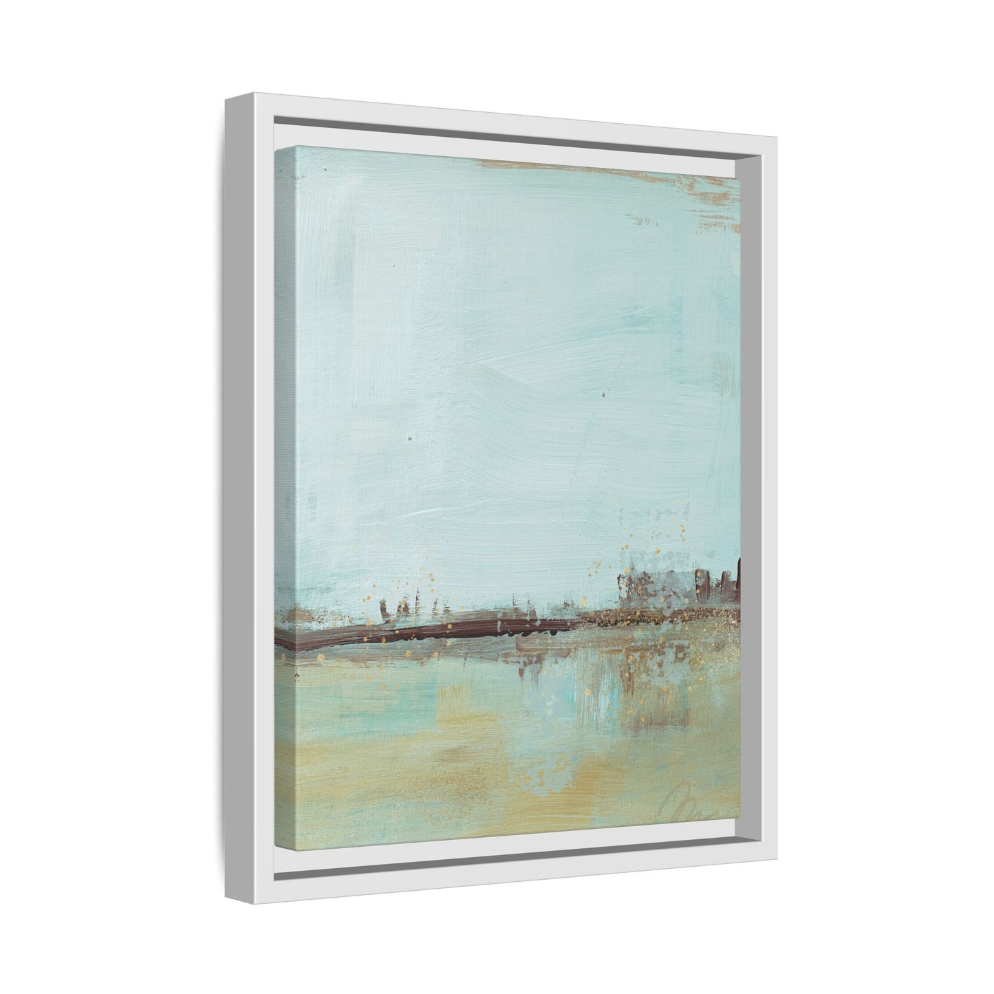 Coastal Serenity Abstract Canvas Print — Framed Matte Wall Art - Fortunate Lemon Shop