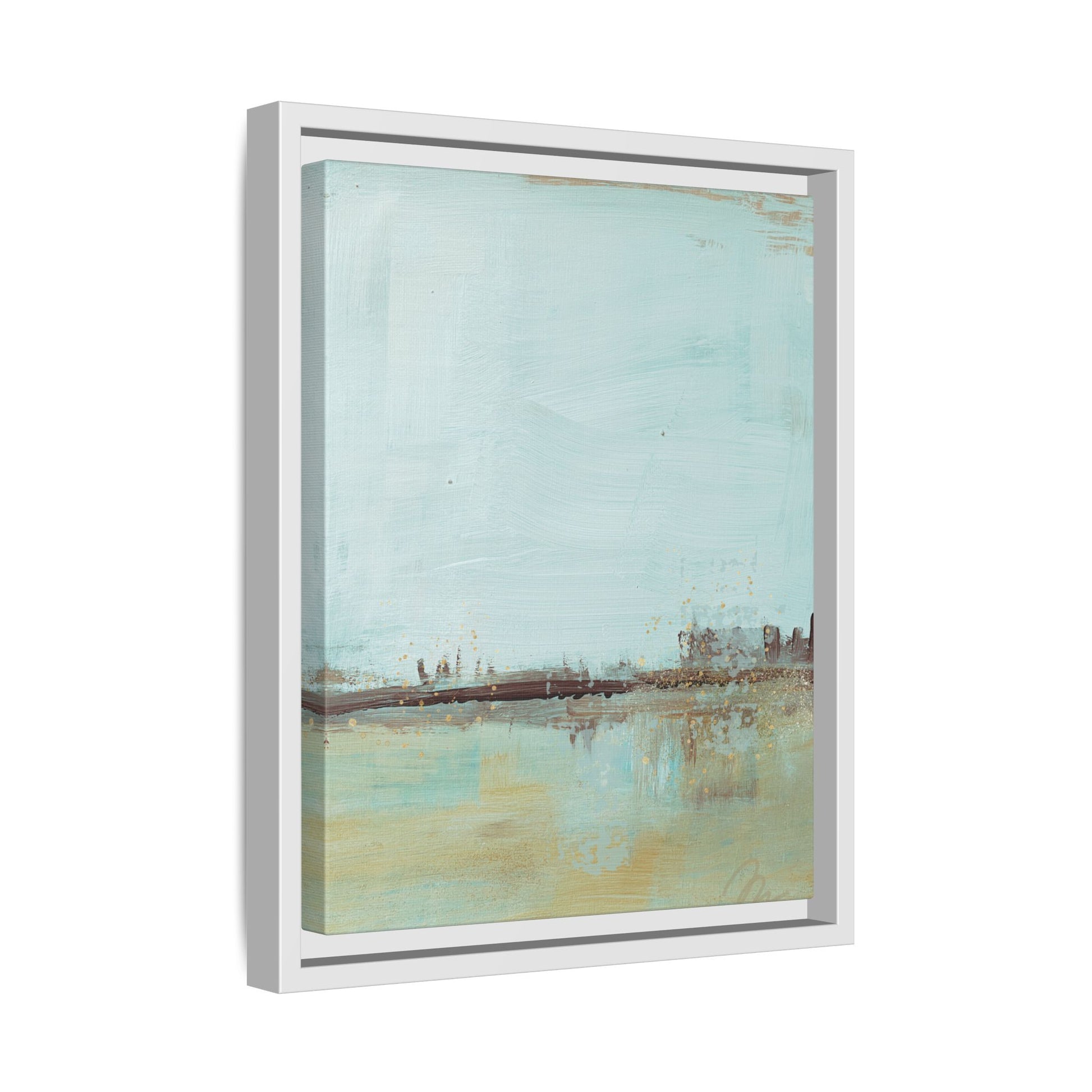 Coastal Serenity Abstract Canvas Print — Framed Matte Wall Art - Fortunate Lemon Shop