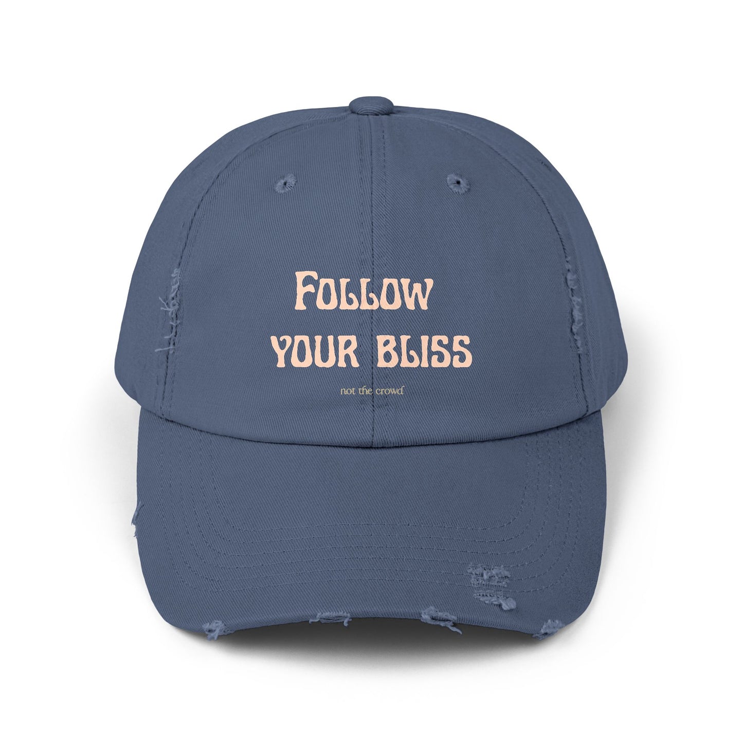 Distressed Dad Hat - "Follow Your Bliss" Embroidered Cap - Fortunate Lemon Shop