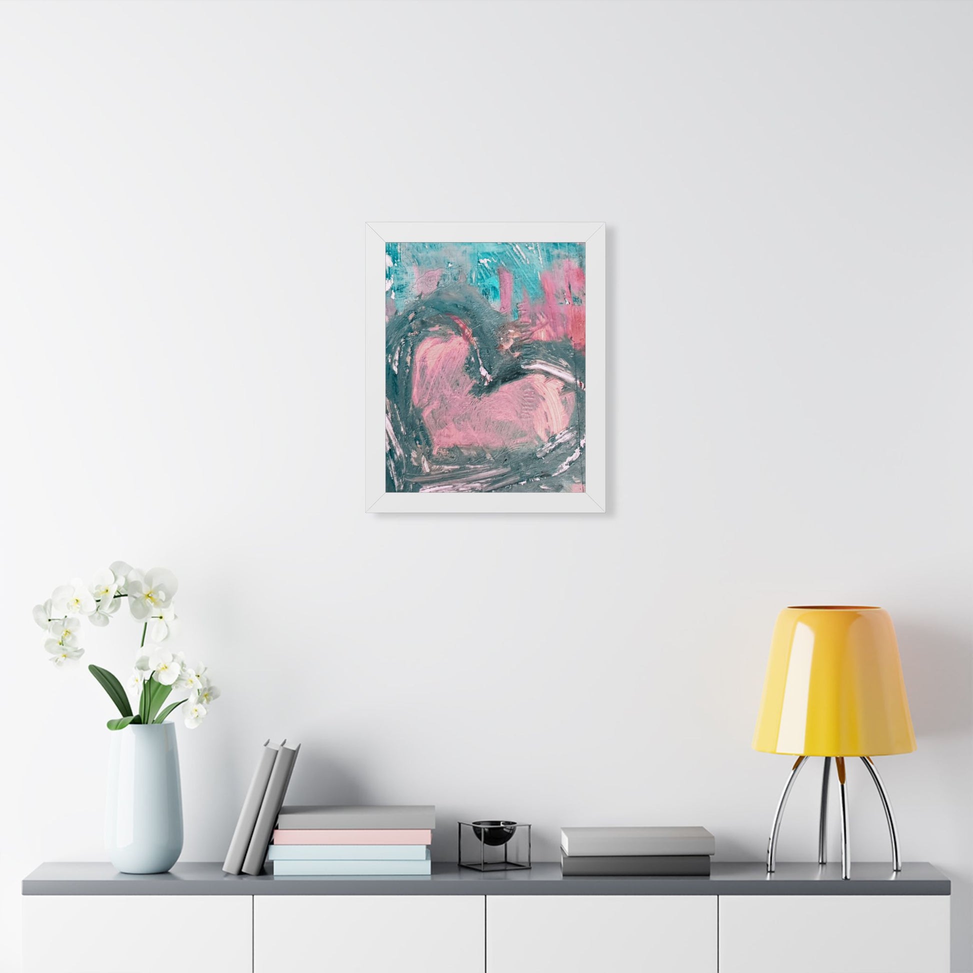 Abstract Heart Framed Vertical Poster — Bold Modern Wall Art - Fortunate Lemon Shop