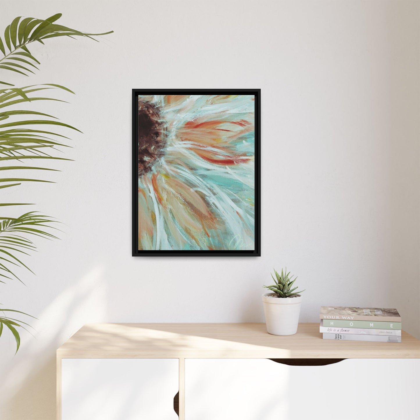 Abstract Floral Burst Framed Canvas - Fortunate Lemon Shop