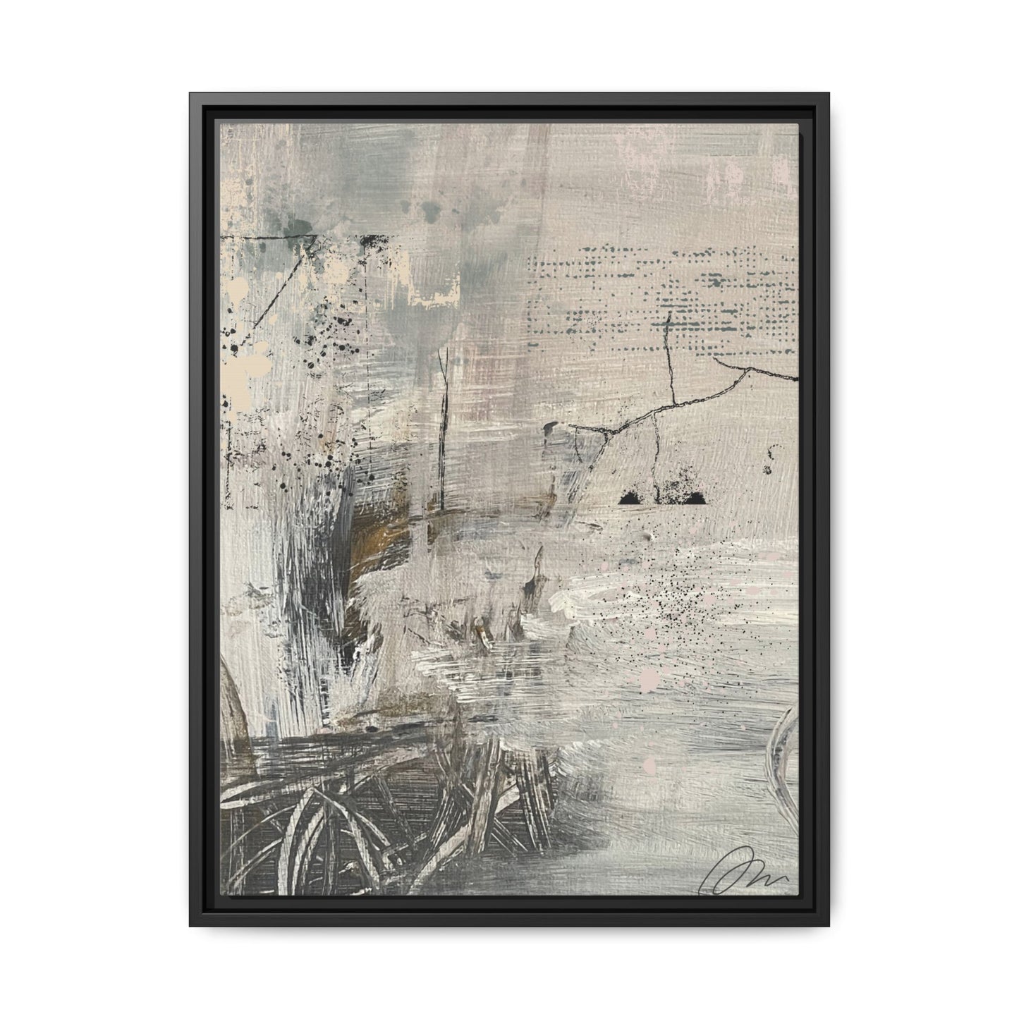 Framed Abstract Canvas Art — Neutral Pastel Modern Wall Decor - Fortunate Lemon Shop
