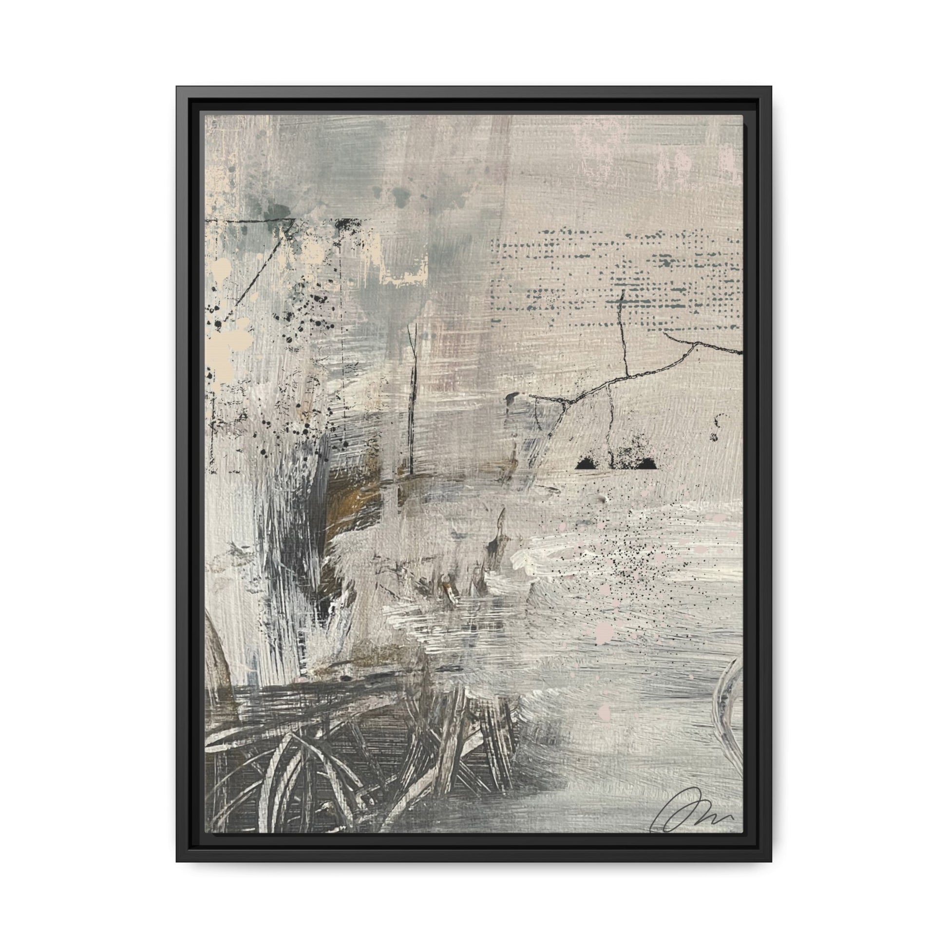 Framed Abstract Canvas Art — Neutral Pastel Modern Wall Decor - Fortunate Lemon Shop