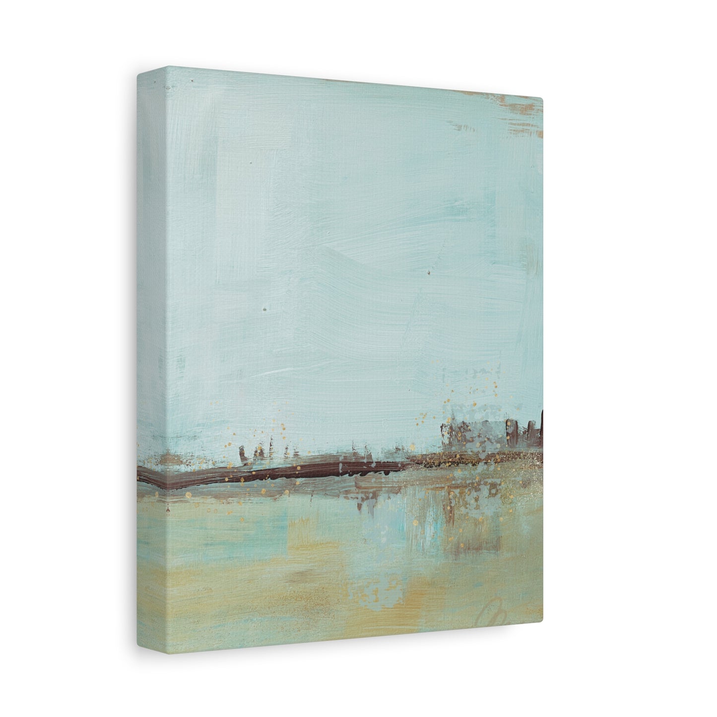 Coastal Serenity Matte Canvas Art - Stretched Abstract Seascape - Fortunate Lemon Shop