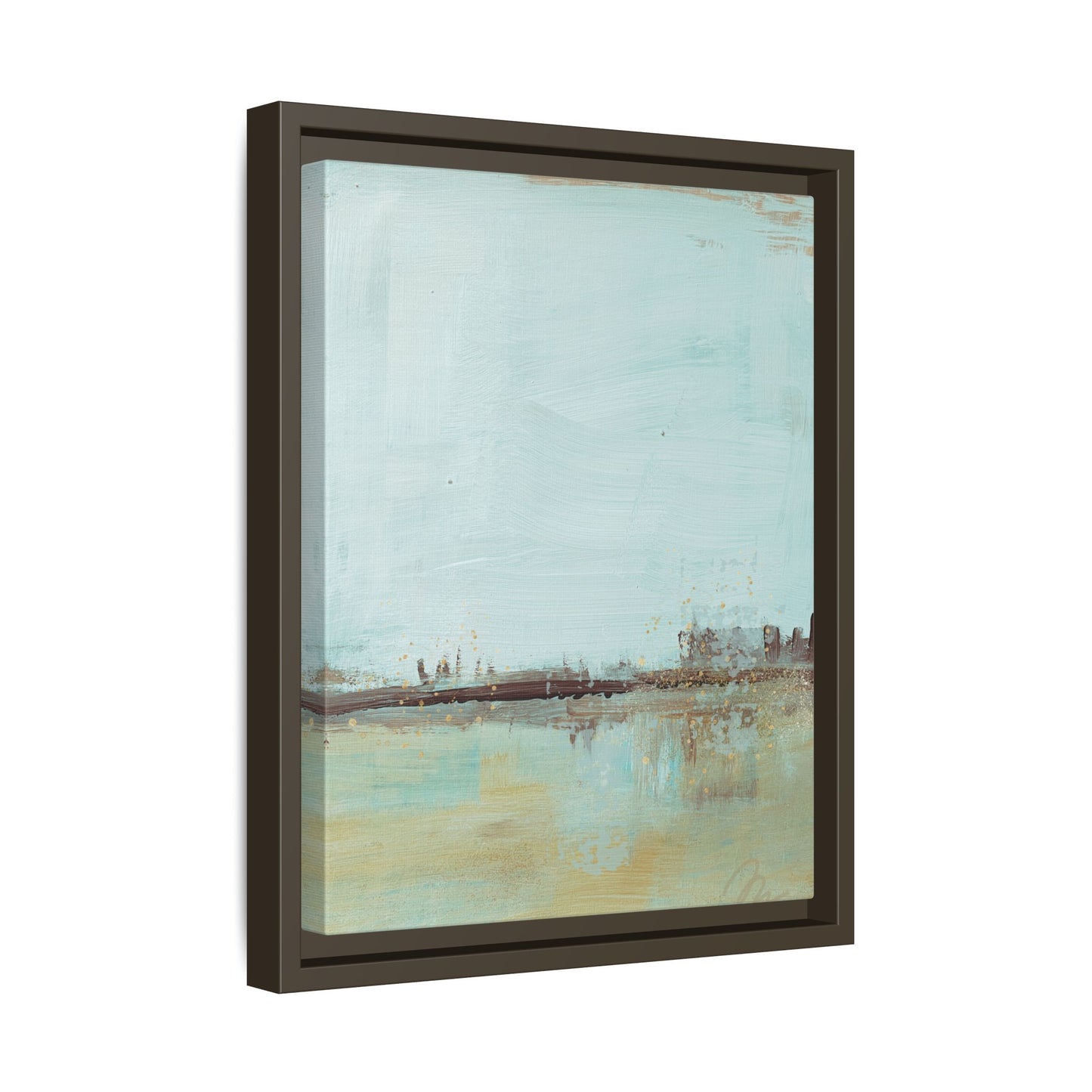 Coastal Serenity Abstract Canvas Print — Framed Matte Wall Art - Fortunate Lemon Shop