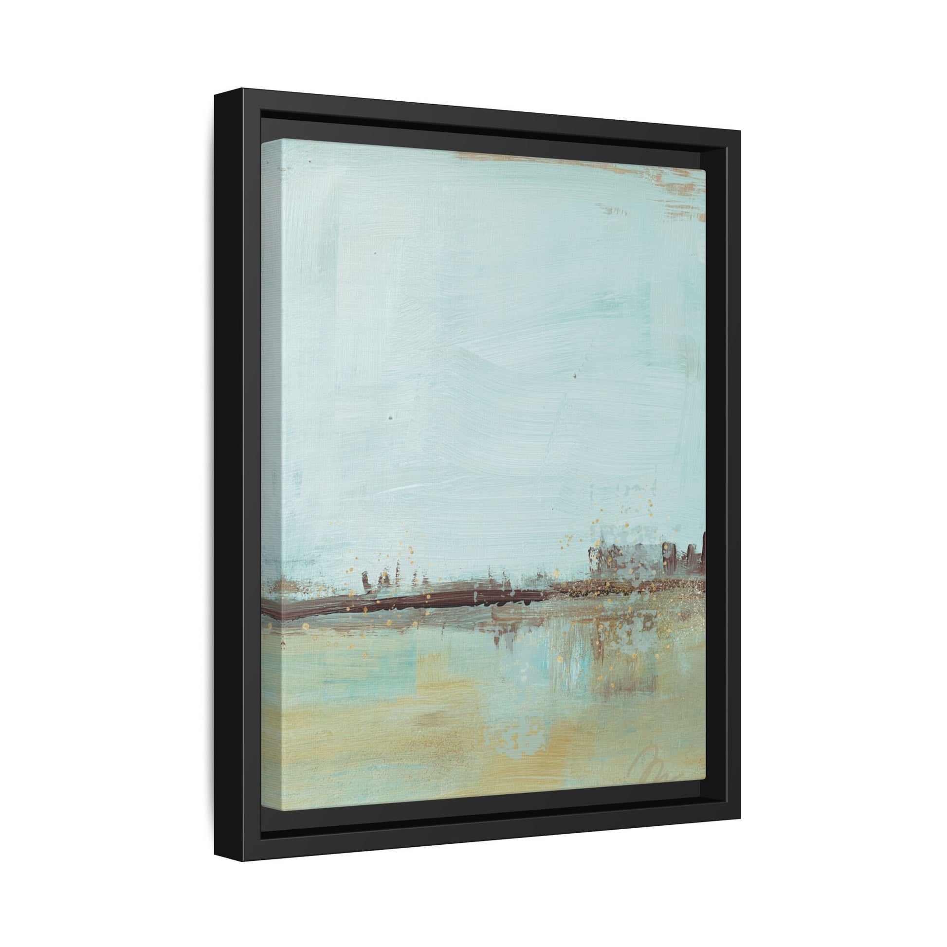 Coastal Serenity Abstract Canvas Print — Framed Matte Wall Art - Fortunate Lemon Shop