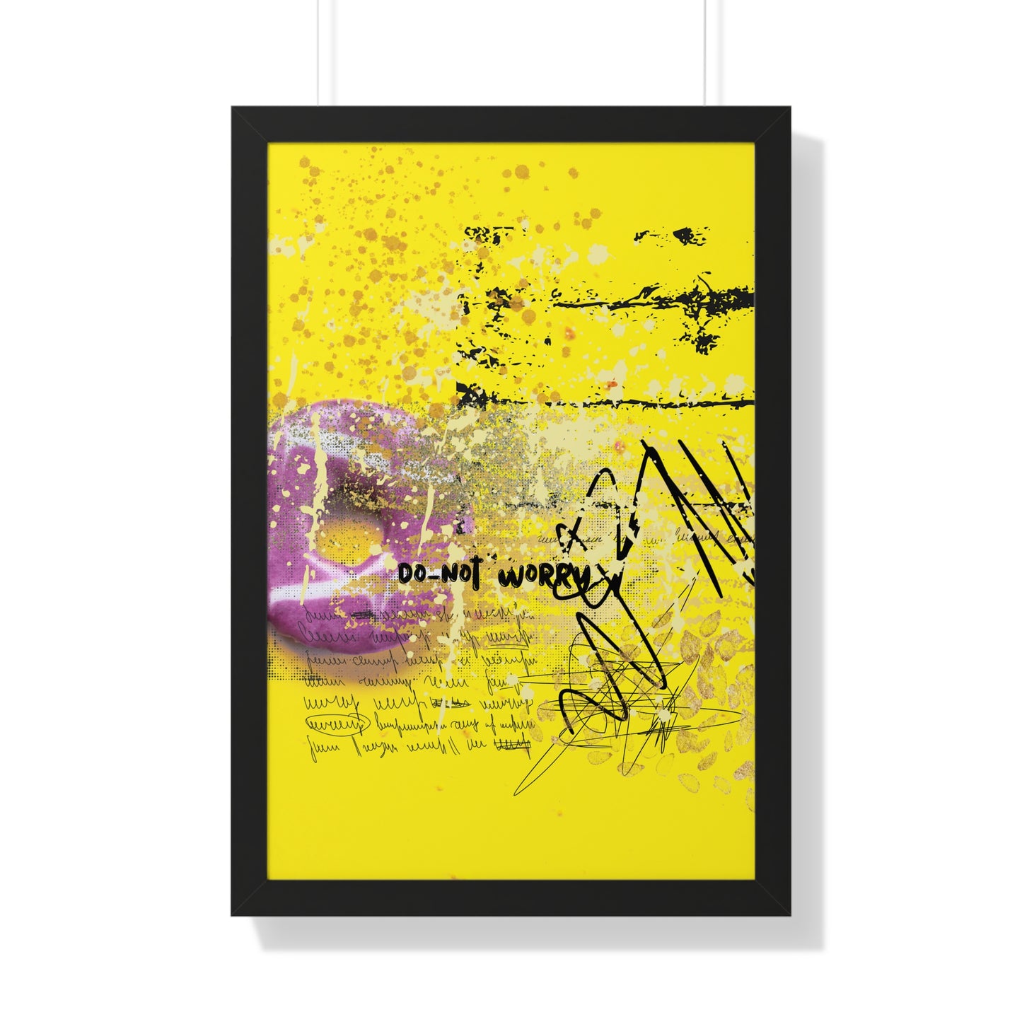 Do Not Worry Abstract Poster — Yellow Modern Wall Art - Fortunate Lemon Shop