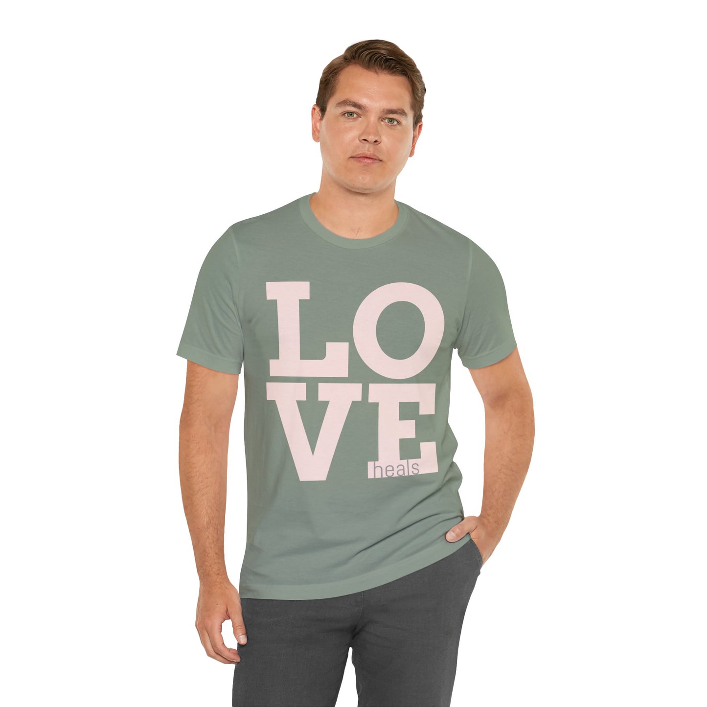 Love Heals Graphic Tee — Inspirational Pink Unisex T-Shirt - Fortunate Lemon Shop