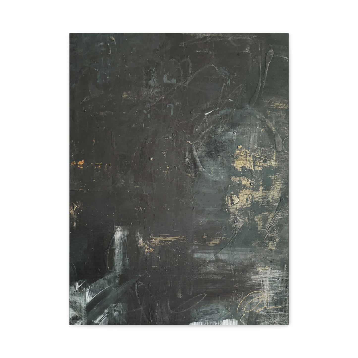 Black Moon Lilith Canvas Art — Moody Textured Wall Print, Stretched 1.25" - Fortunate Lemon Shop