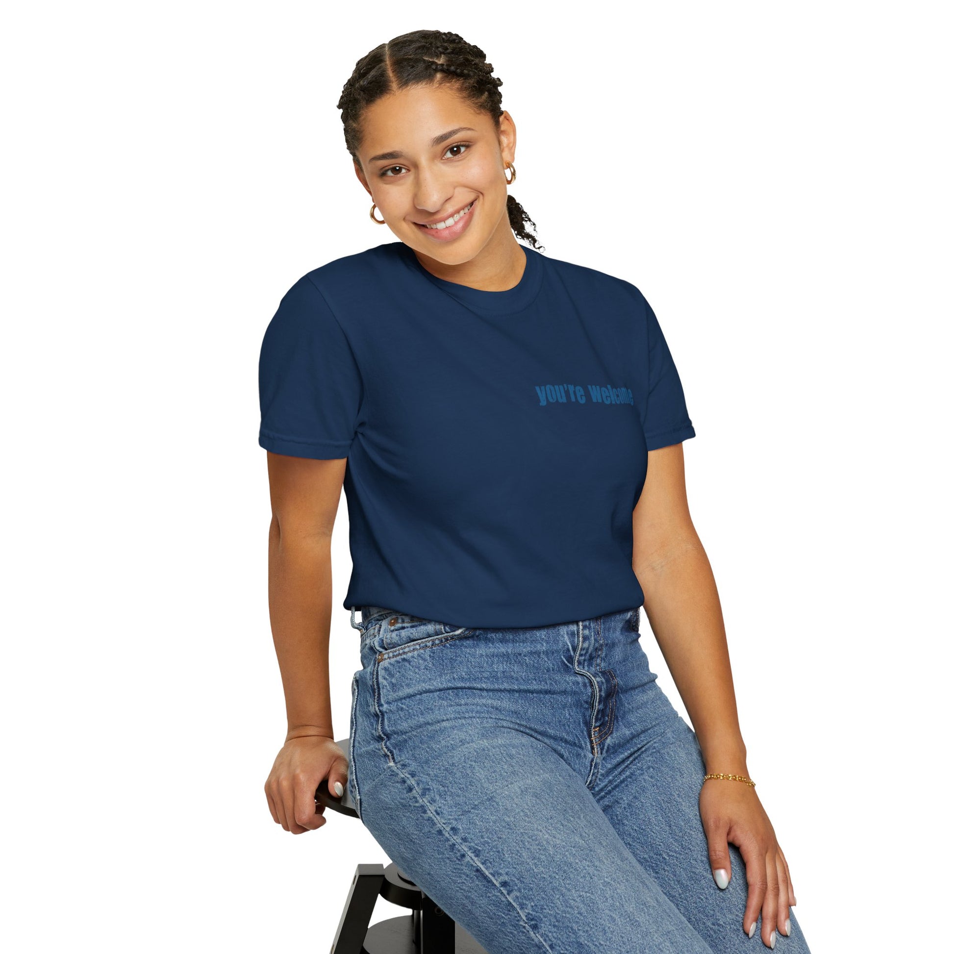 T-Shirt — “You’re Welcome” Motivational Graphic Tee (Back Quote: "I Can’t Make People Like Me…") - Fortunate Lemon Shop
