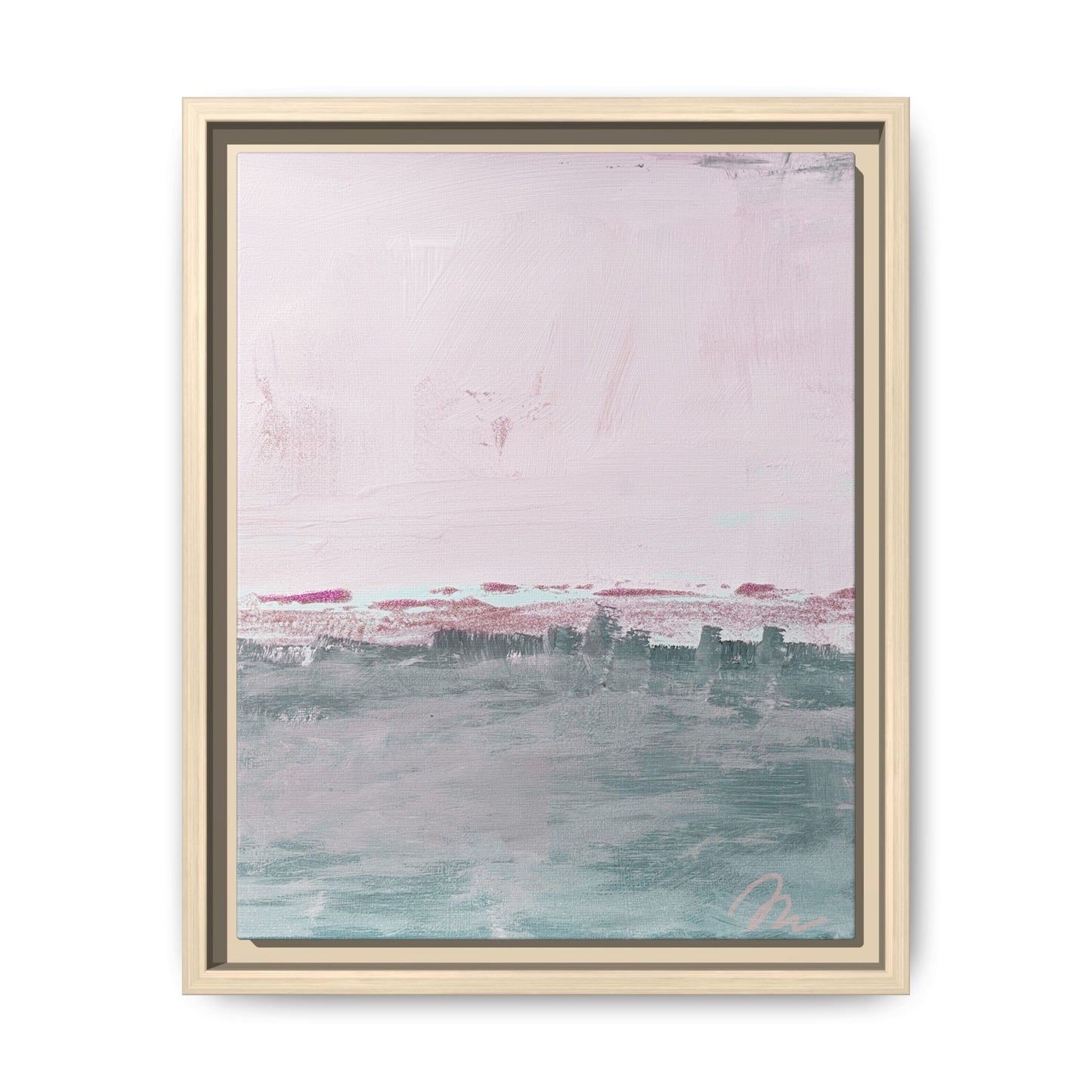 Abstract Pastel Seascape Canvas Print — Framed Matte Wall Art - Fortunate Lemon Shop