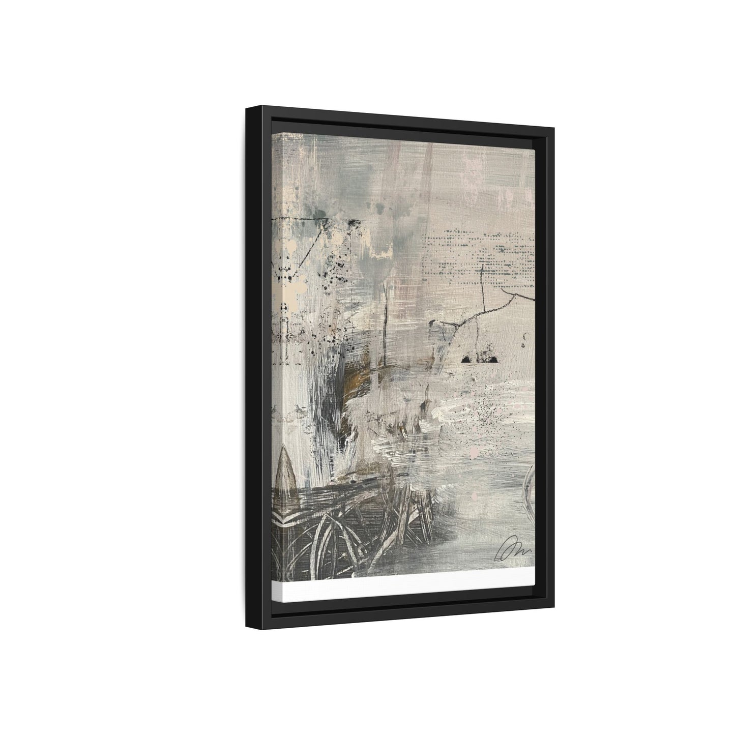 Framed Abstract Canvas Art — Neutral Pastel Modern Wall Decor - Fortunate Lemon Shop