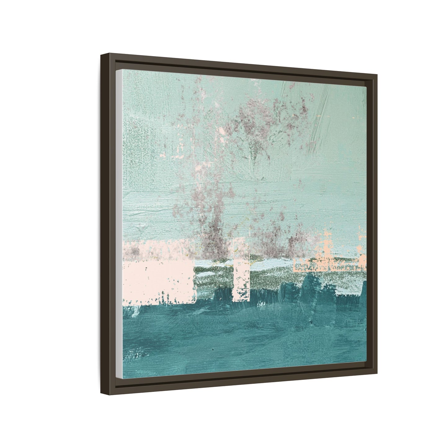 Abstract Seafoam Horizon Matte Canvas Framed Wall Art