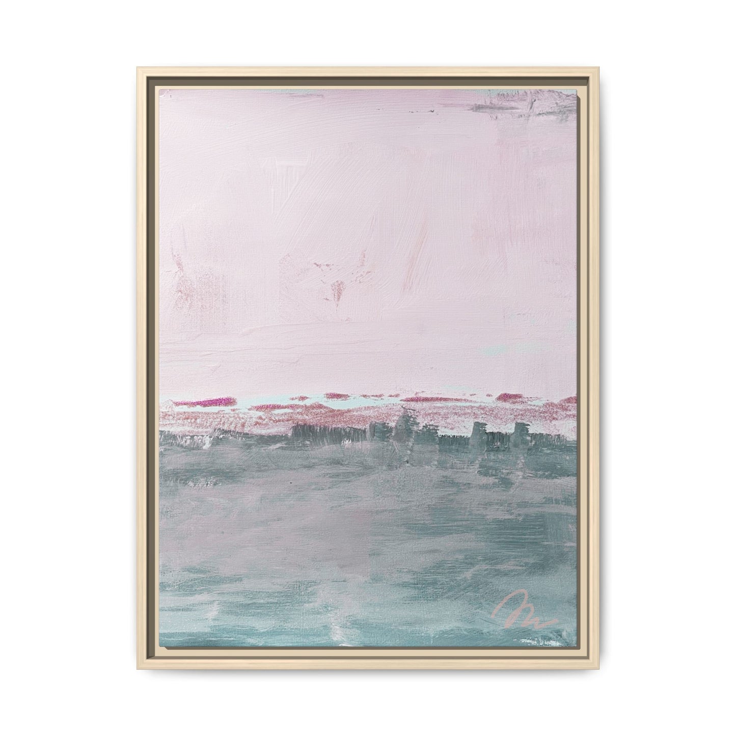 Abstract Pastel Seascape Canvas Print — Framed Matte Wall Art - Fortunate Lemon Shop