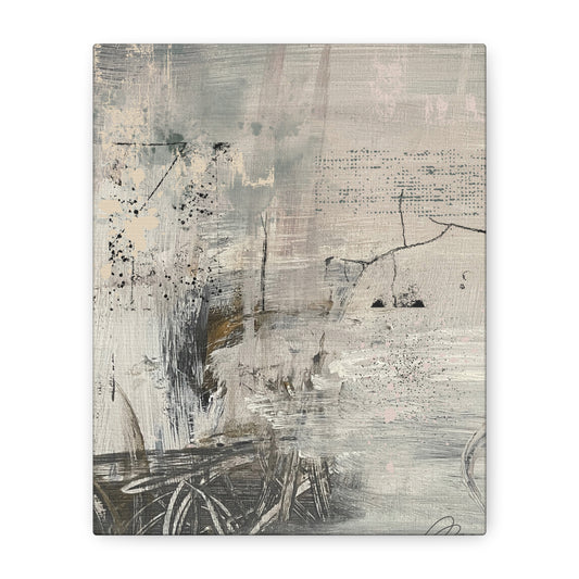 Abstract Neutral Tones Canvas Wall Art – Textured Coastal Gray Matte Canvas - Fortunate Lemon Shop
