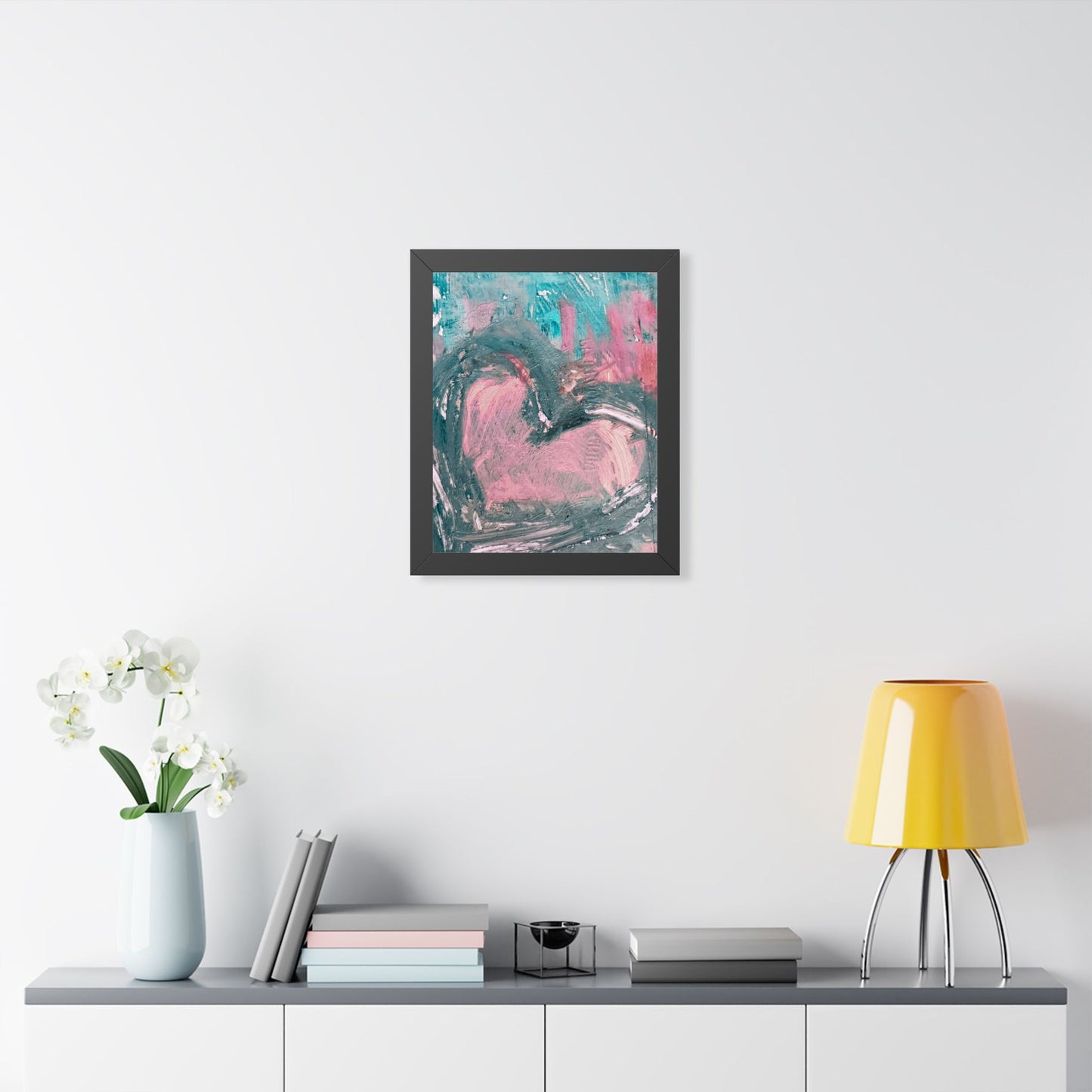 Abstract Heart Framed Vertical Poster — Bold Modern Wall Art - Fortunate Lemon Shop
