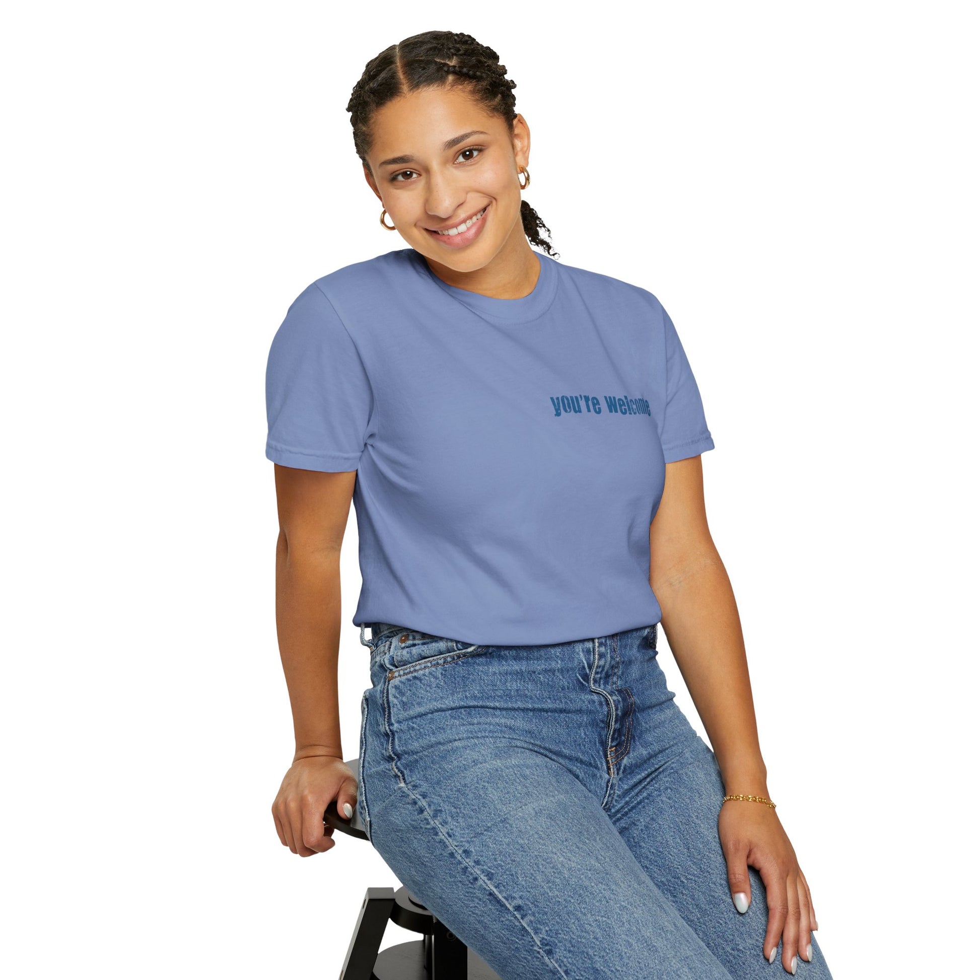 T-Shirt — “You’re Welcome” Motivational Graphic Tee (Back Quote: "I Can’t Make People Like Me…") - Fortunate Lemon Shop