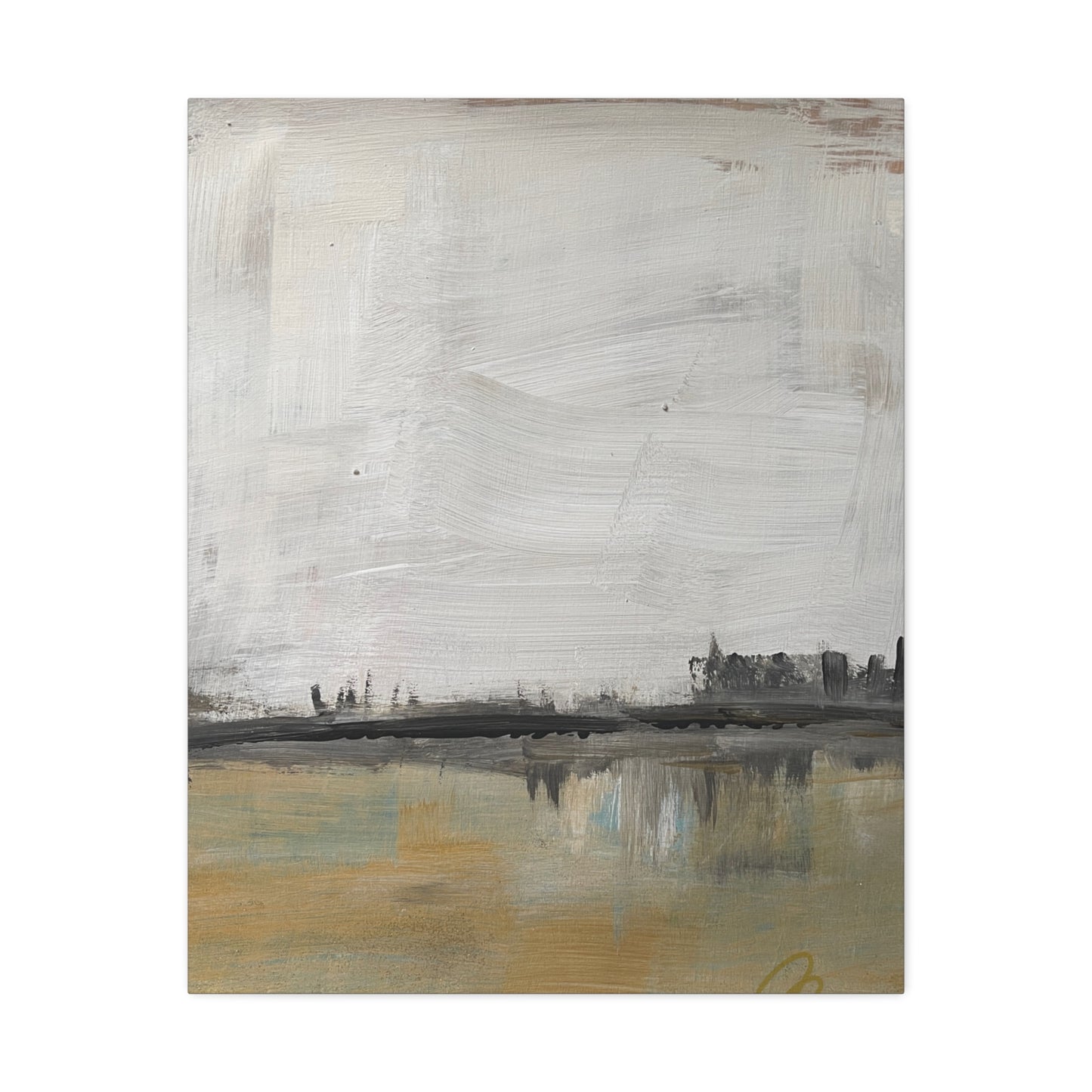 Urban Reflection - Abstract Horizon Stretched Canvas Print - Fortunate Lemon Shop