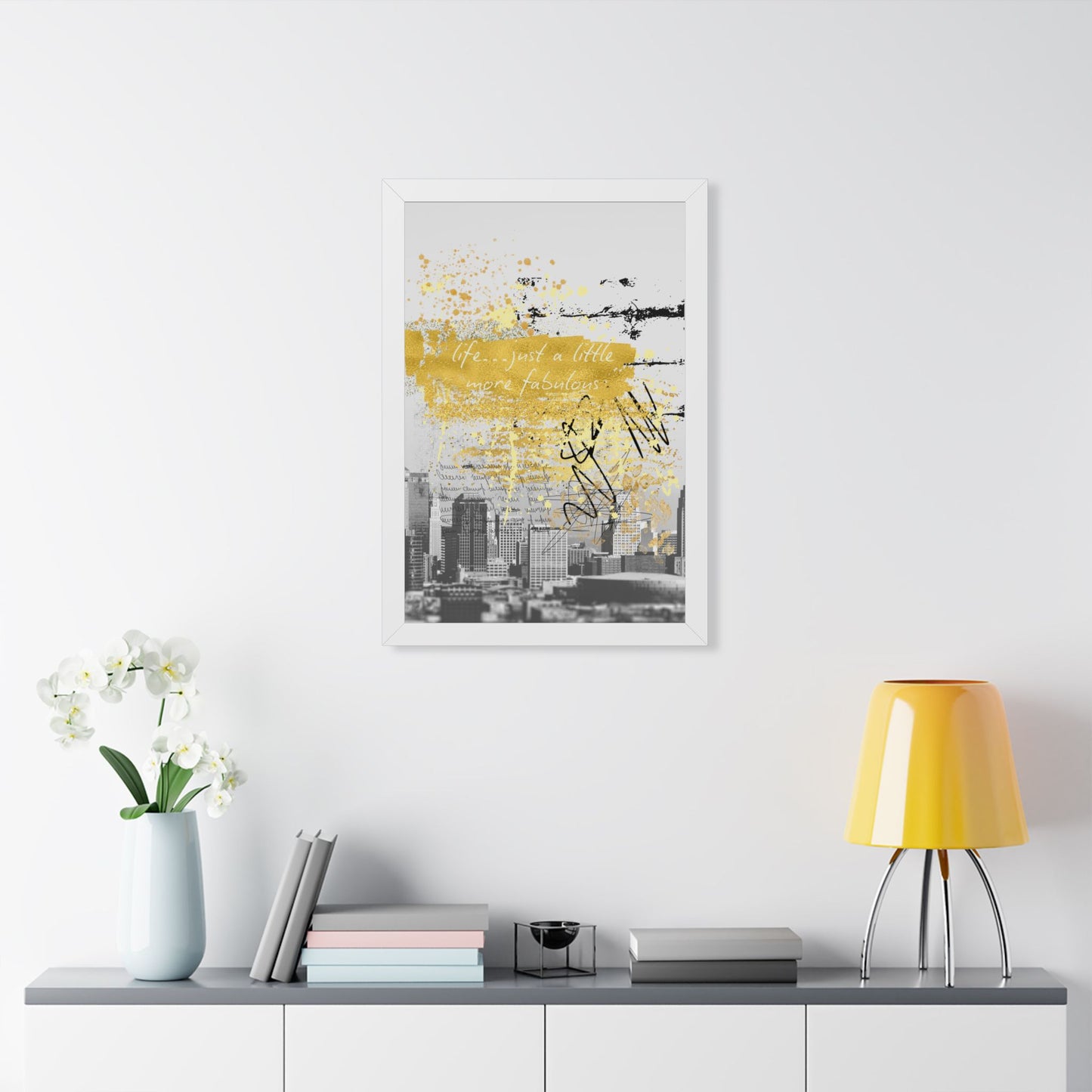 Framed Poster — 'A Life... just a little more fabulous' Gold City Art Print - Fortunate Lemon Shop