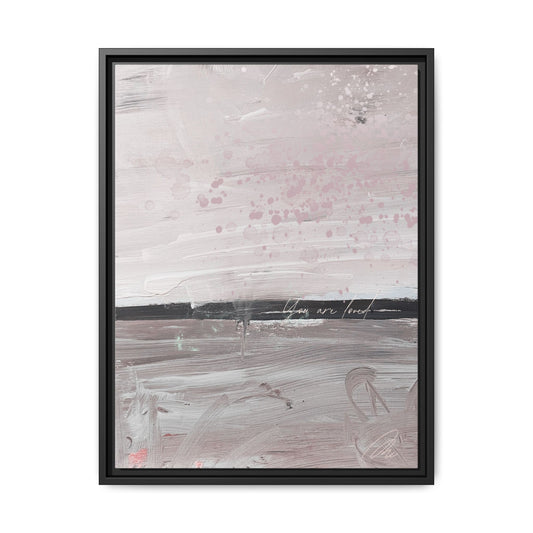 Framed Matte Canvas Art — Soft Abstract Pink "I Am Loved" Print - Fortunate Lemon Shop