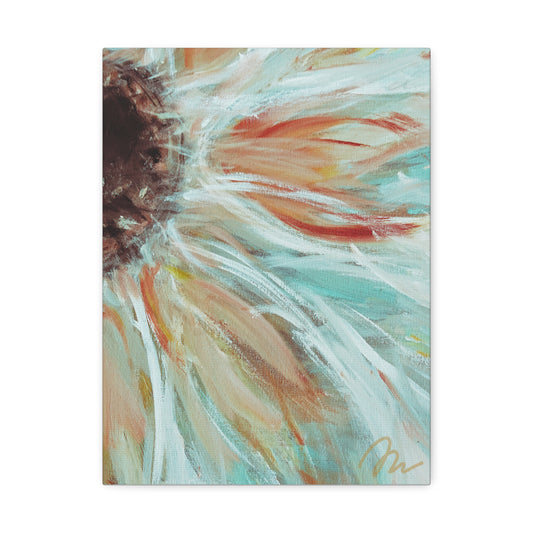 Abstract Sunflower Stretched Canvas Wall Art — Boho Floral Home Decor - Fortunate Lemon Shop