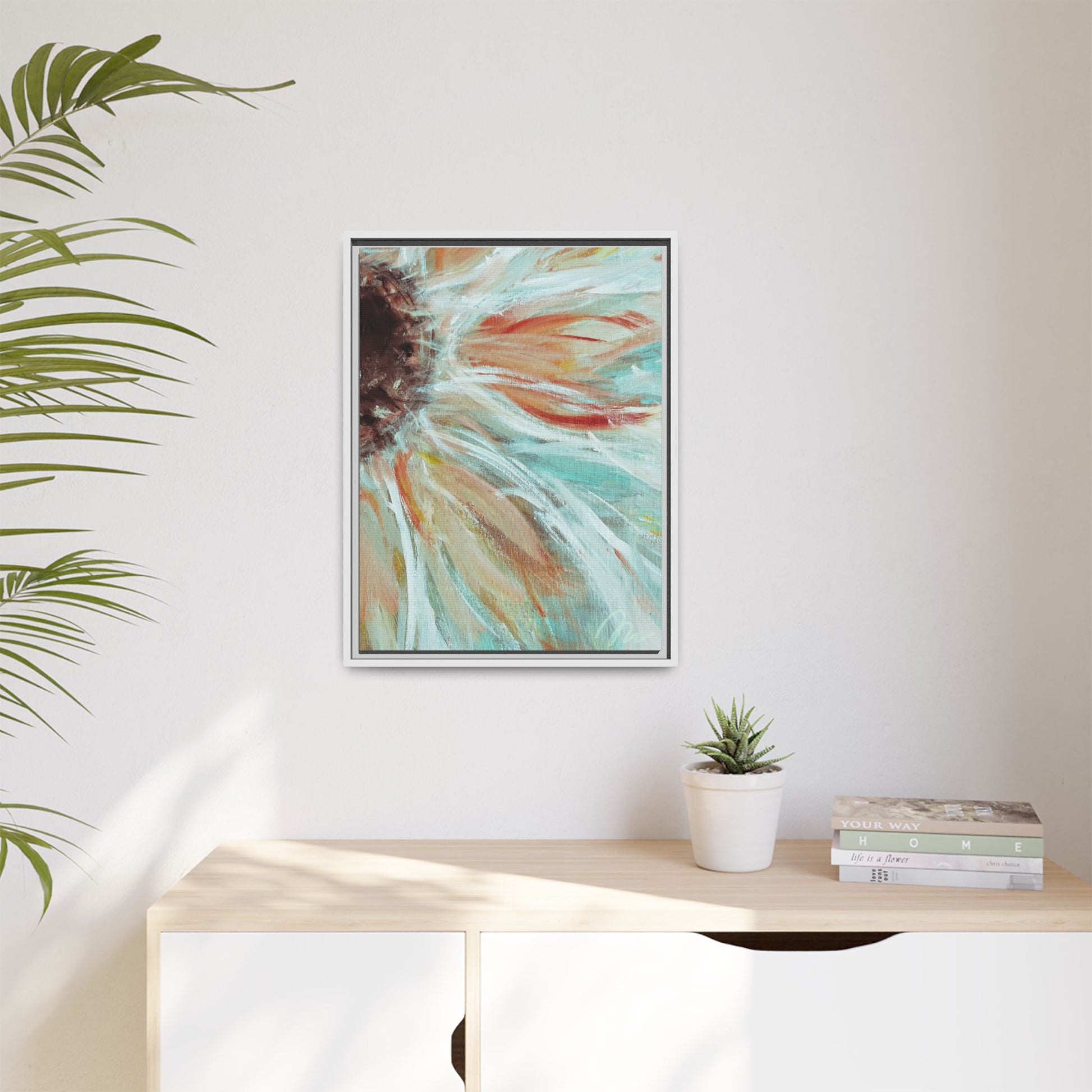 Abstract Floral Burst Framed Canvas - Fortunate Lemon Shop