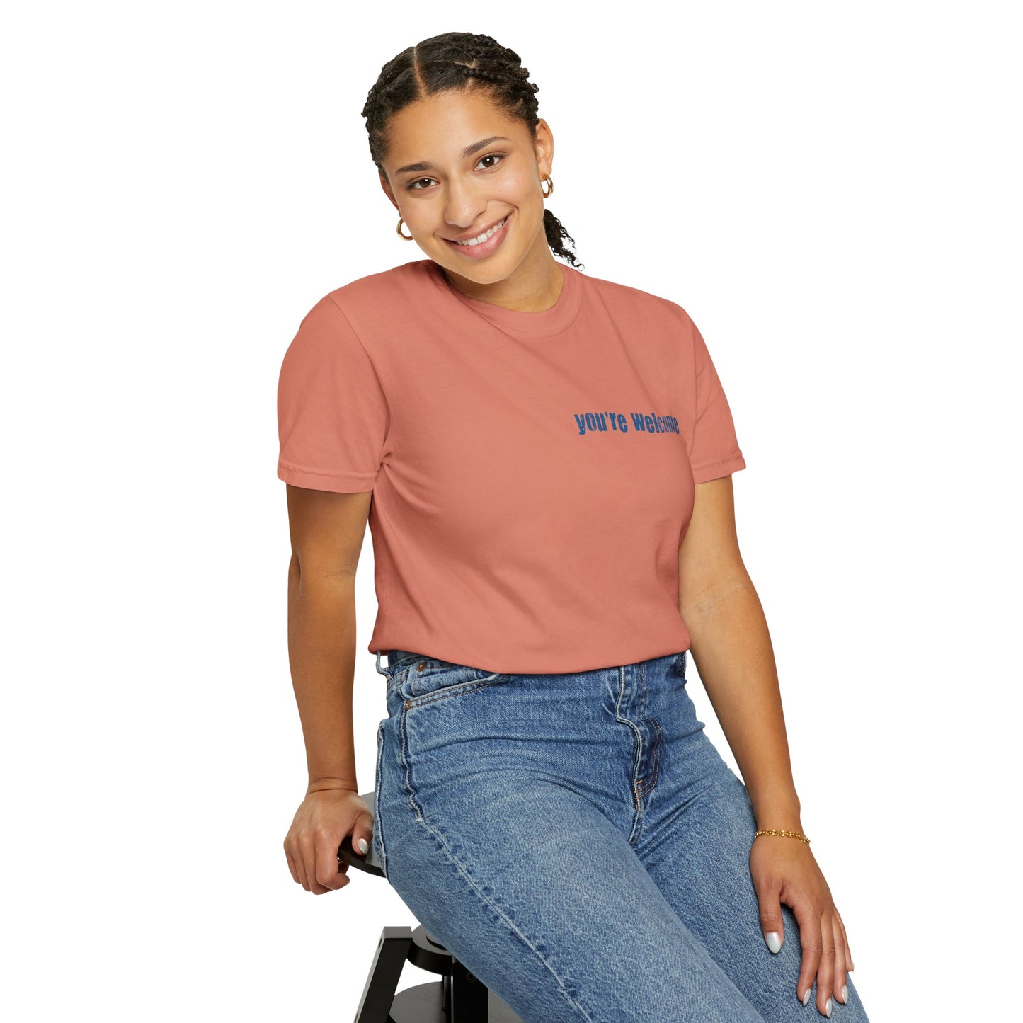 T-Shirt — “You’re Welcome” Motivational Graphic Tee (Back Quote: "I Can’t Make People Like Me…") - Fortunate Lemon Shop