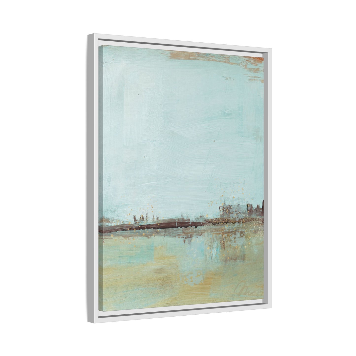Coastal Serenity Abstract Canvas Print — Framed Matte Wall Art - Fortunate Lemon Shop