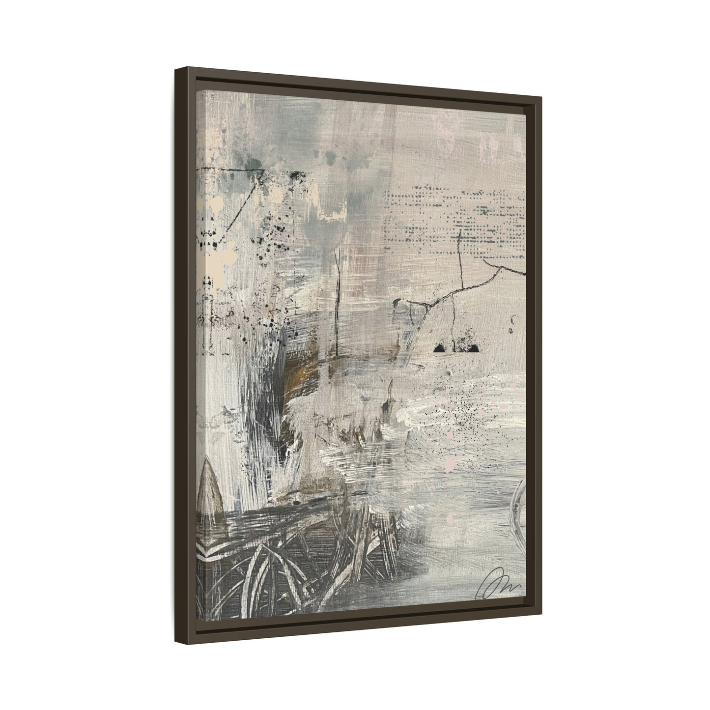 Framed Abstract Canvas Art — Neutral Pastel Modern Wall Decor - Fortunate Lemon Shop