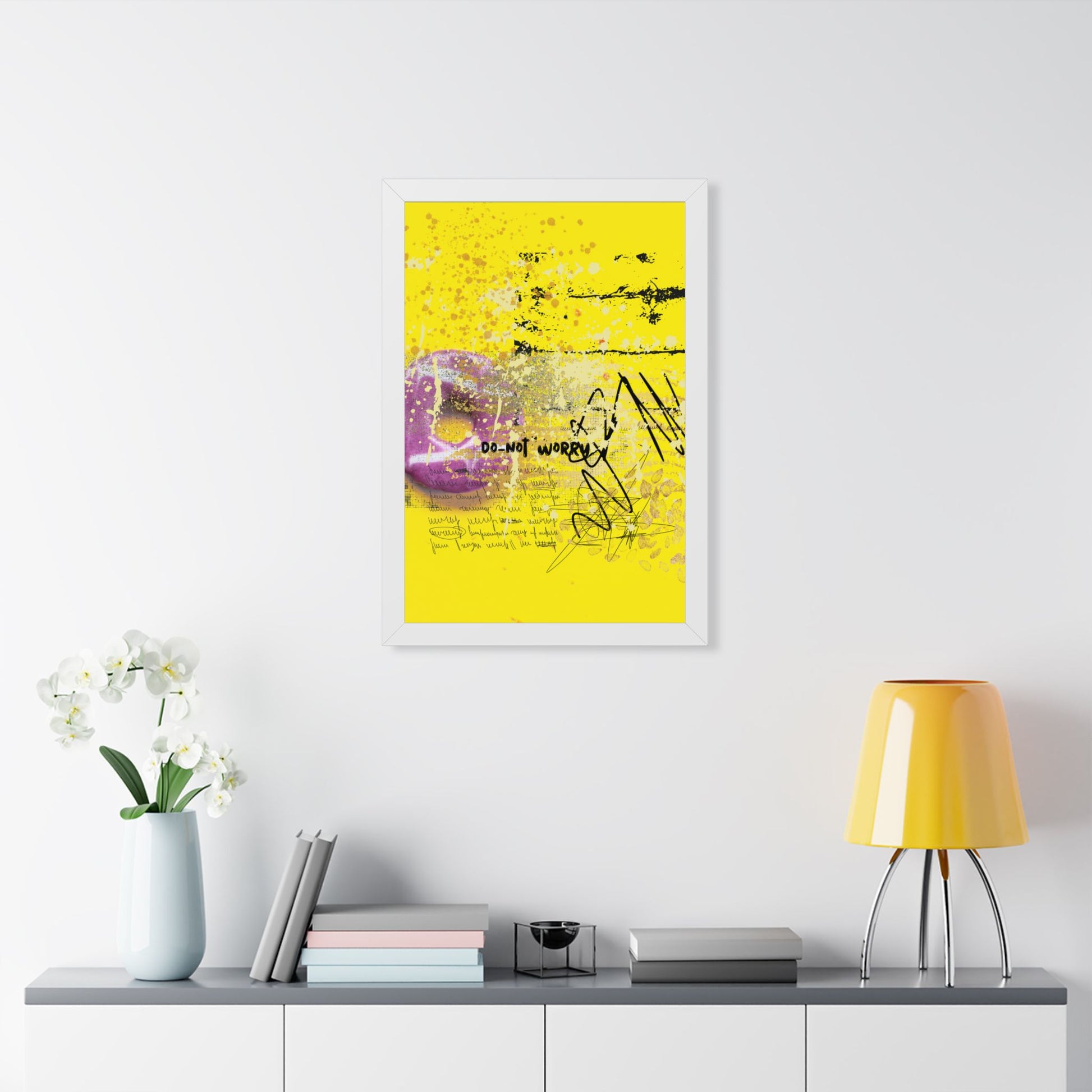 Do-Not Worry Abstract Poster — Yellow Modern Wall Art - Fortunate Lemon Shop