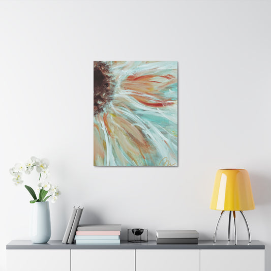 Abstract Sunflower Stretched Canvas Wall Art — Boho Floral Home Decor - Fortunate Lemon Shop