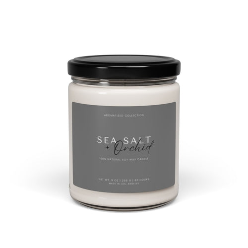 Orchid Sea Salt Scented Candle - Aromatic Relaxation, Home Decor Gift, - Fortunate Lemon Shop