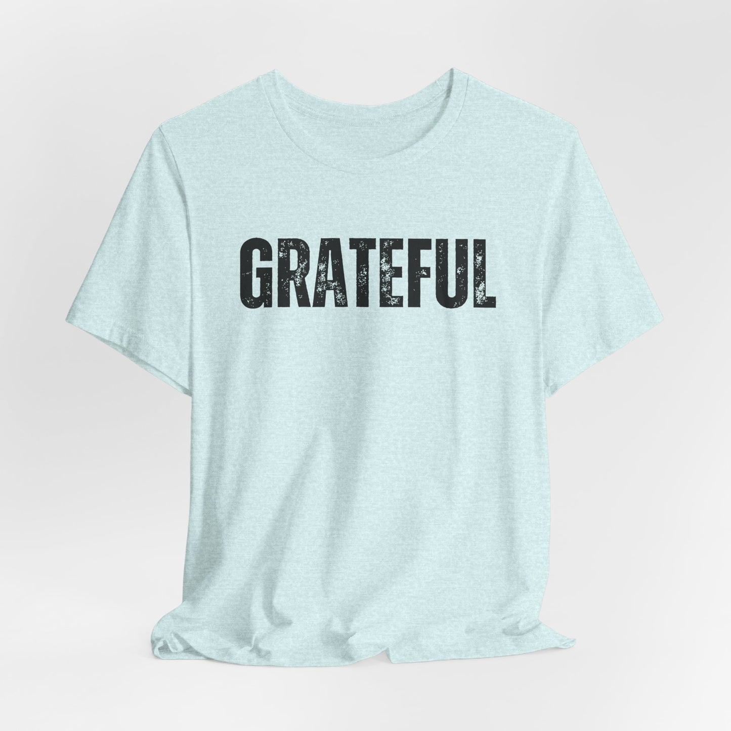 Grateful Graphic Tee – Vintage Distressed 'GRATEFUL' Short Sleeve Shirt - Fortunate Lemon Shop